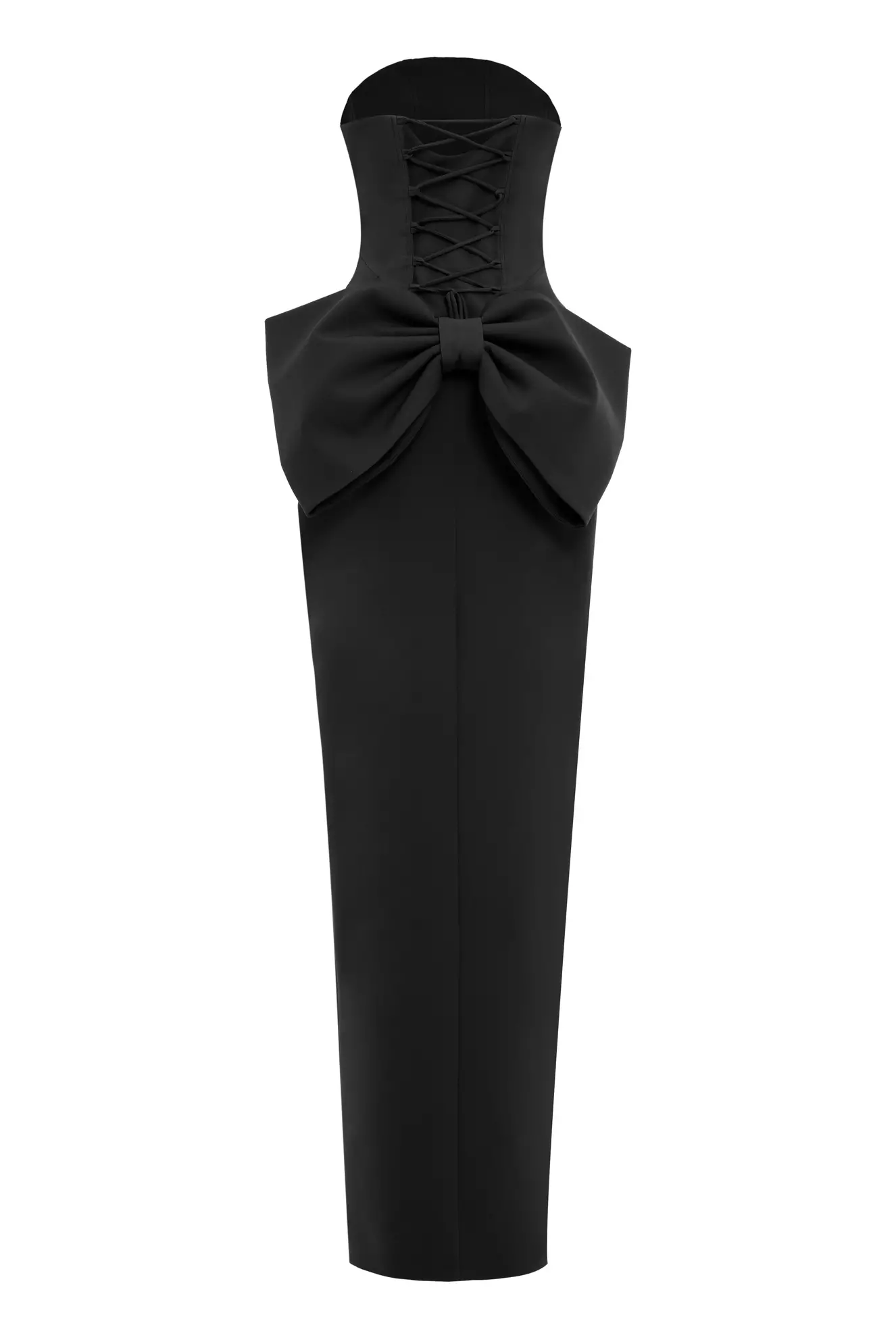 Black Crepe Sleeveless Long Dress