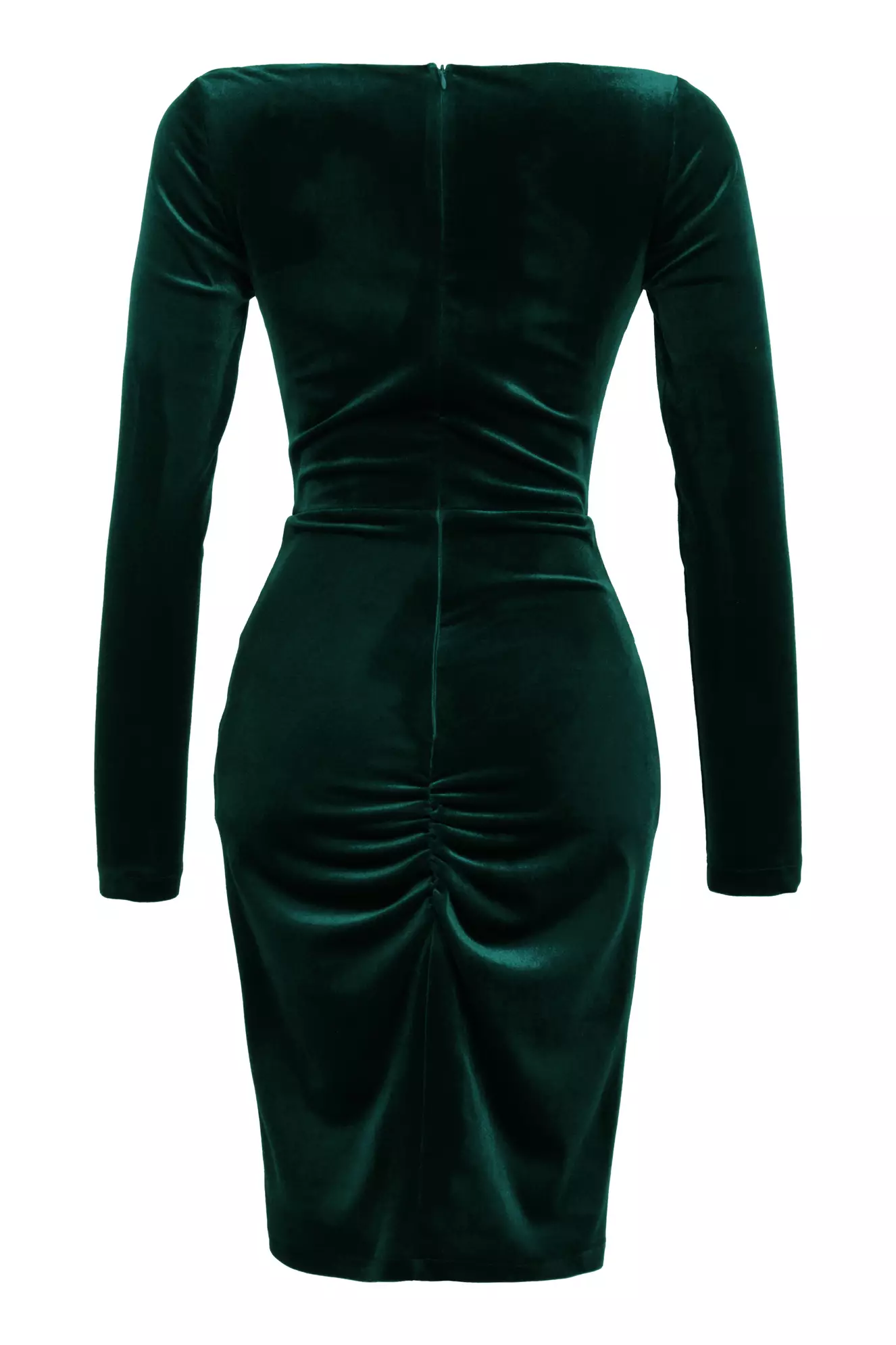 Green Velvet Long Sleeve Mini Dress