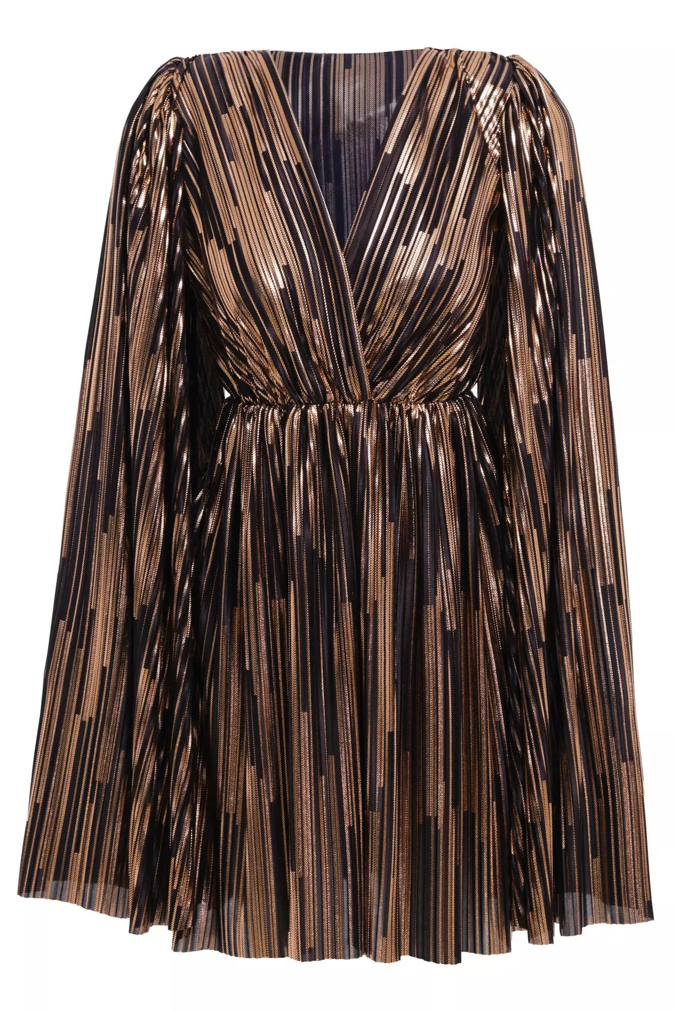 Printed knitted long sleeve mini dress