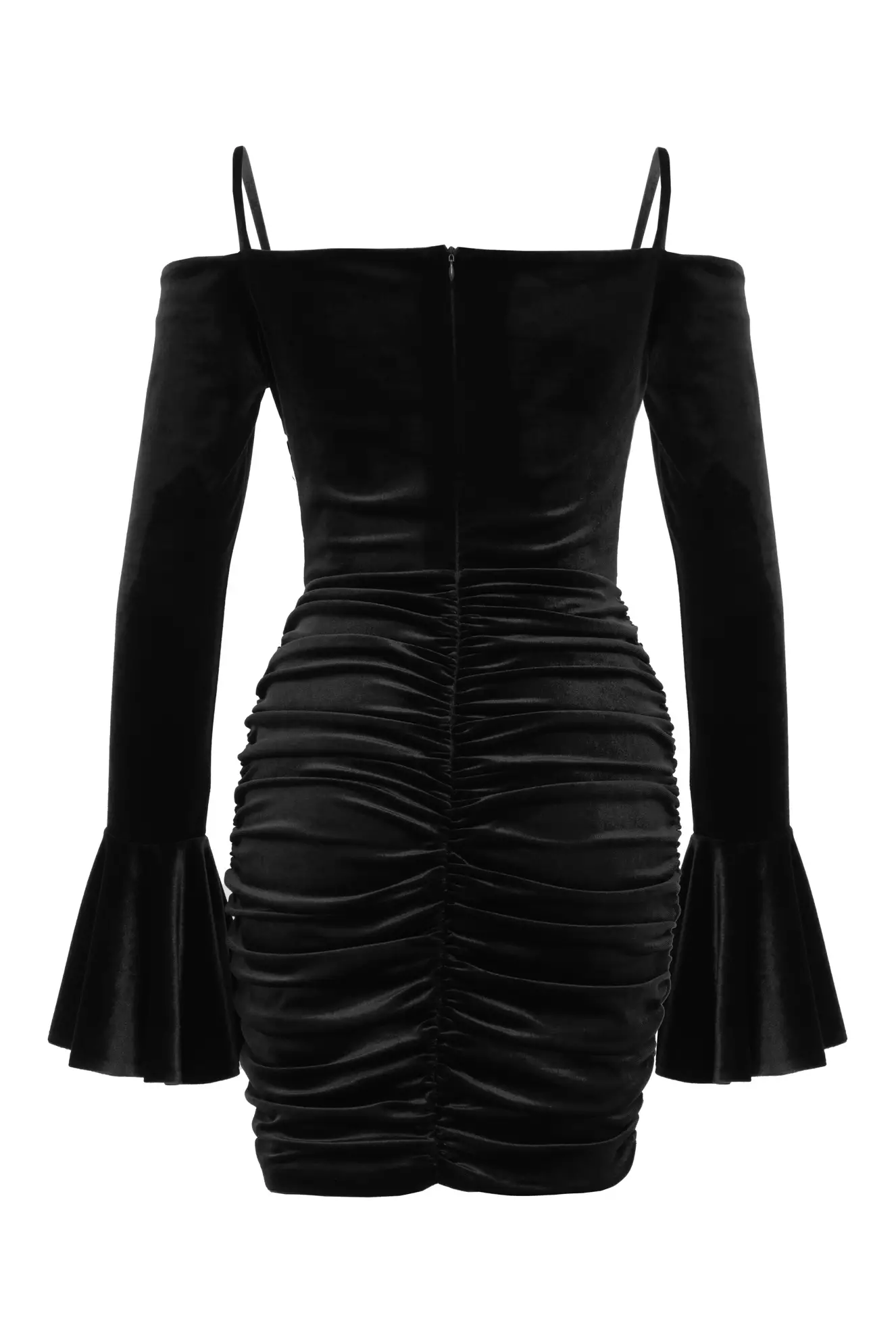 Black Velvet Long Sleeve Mini Dress