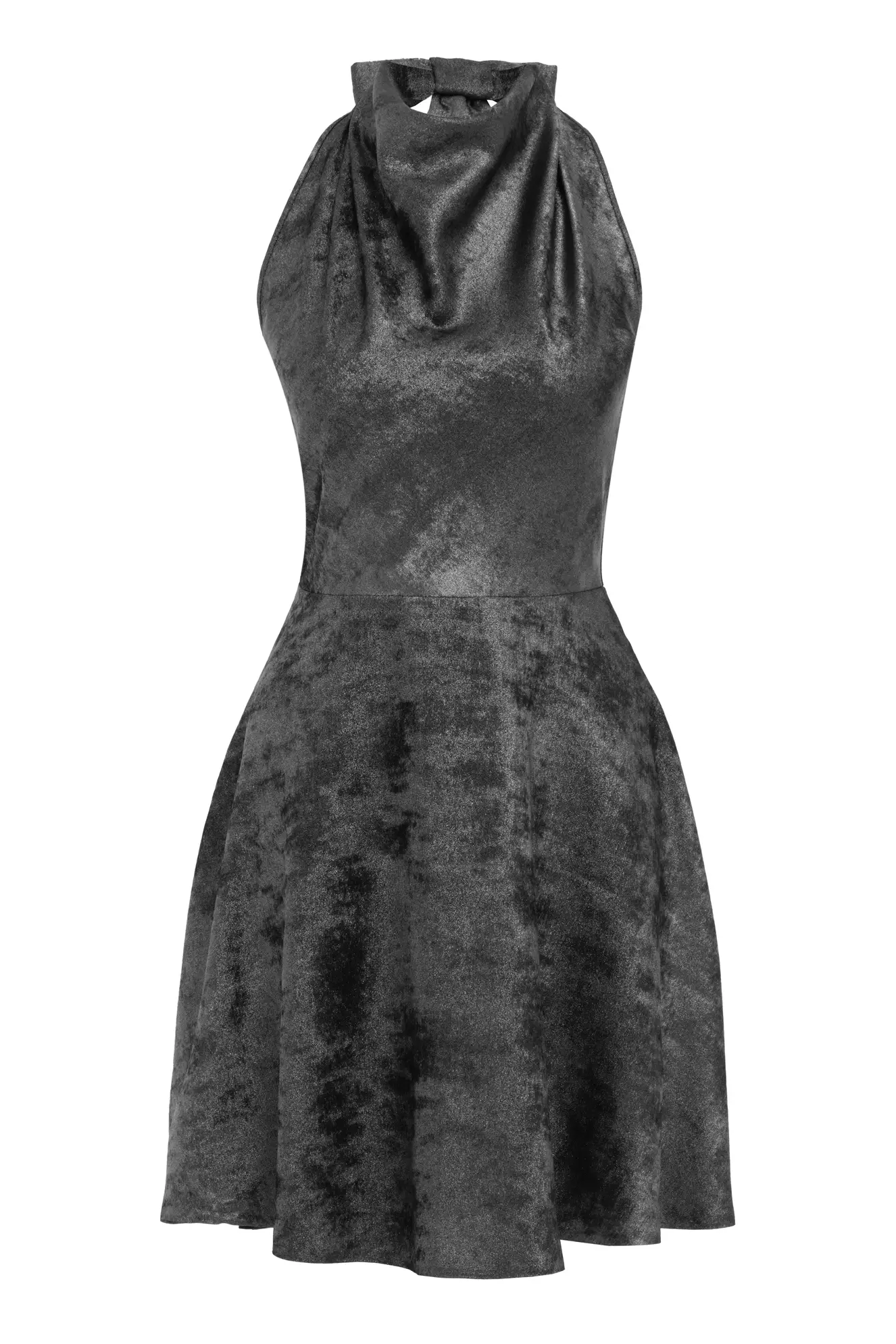 Silver Knitted Sleeveless Mini Dress