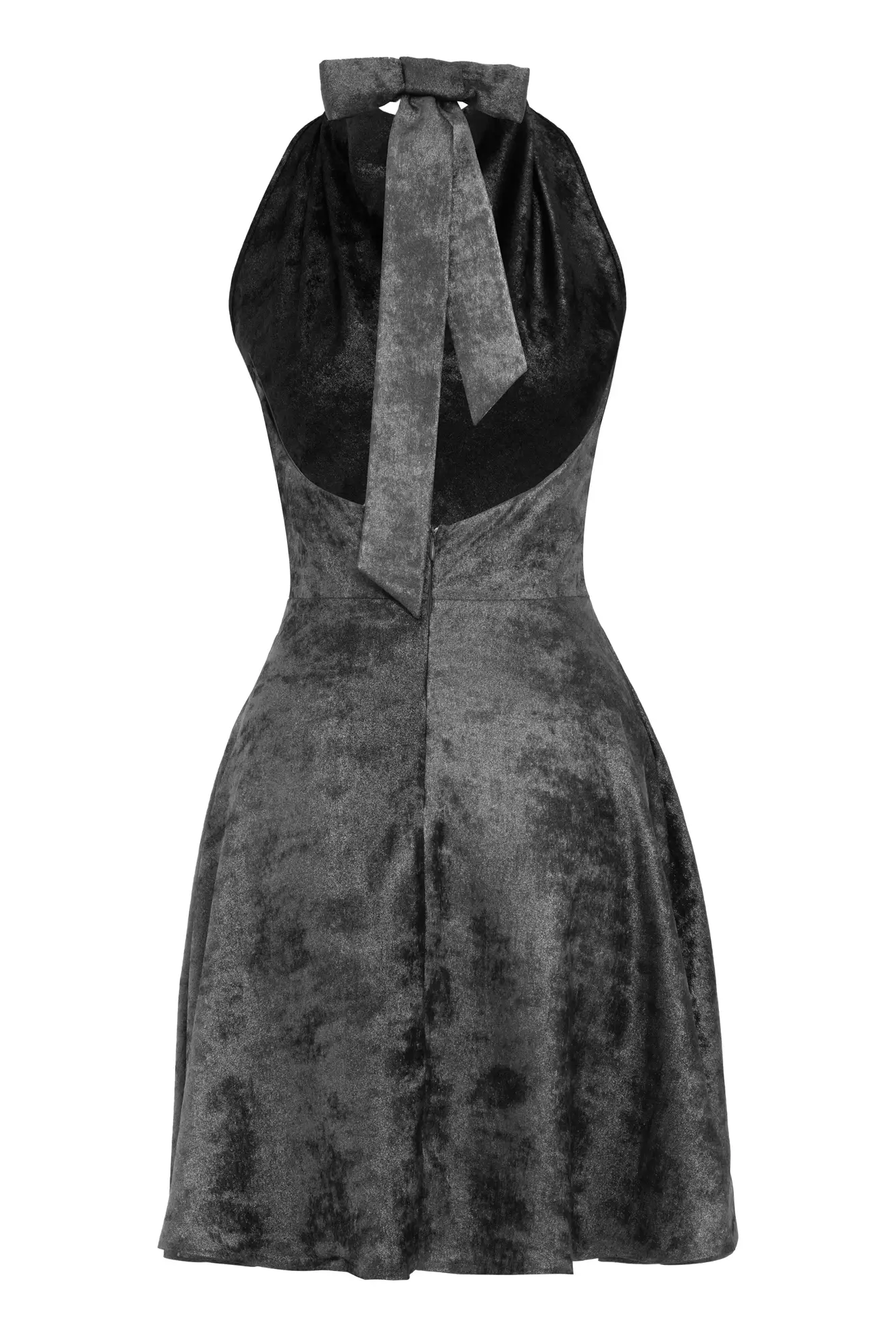 Silver Knitted Sleeveless Mini Dress