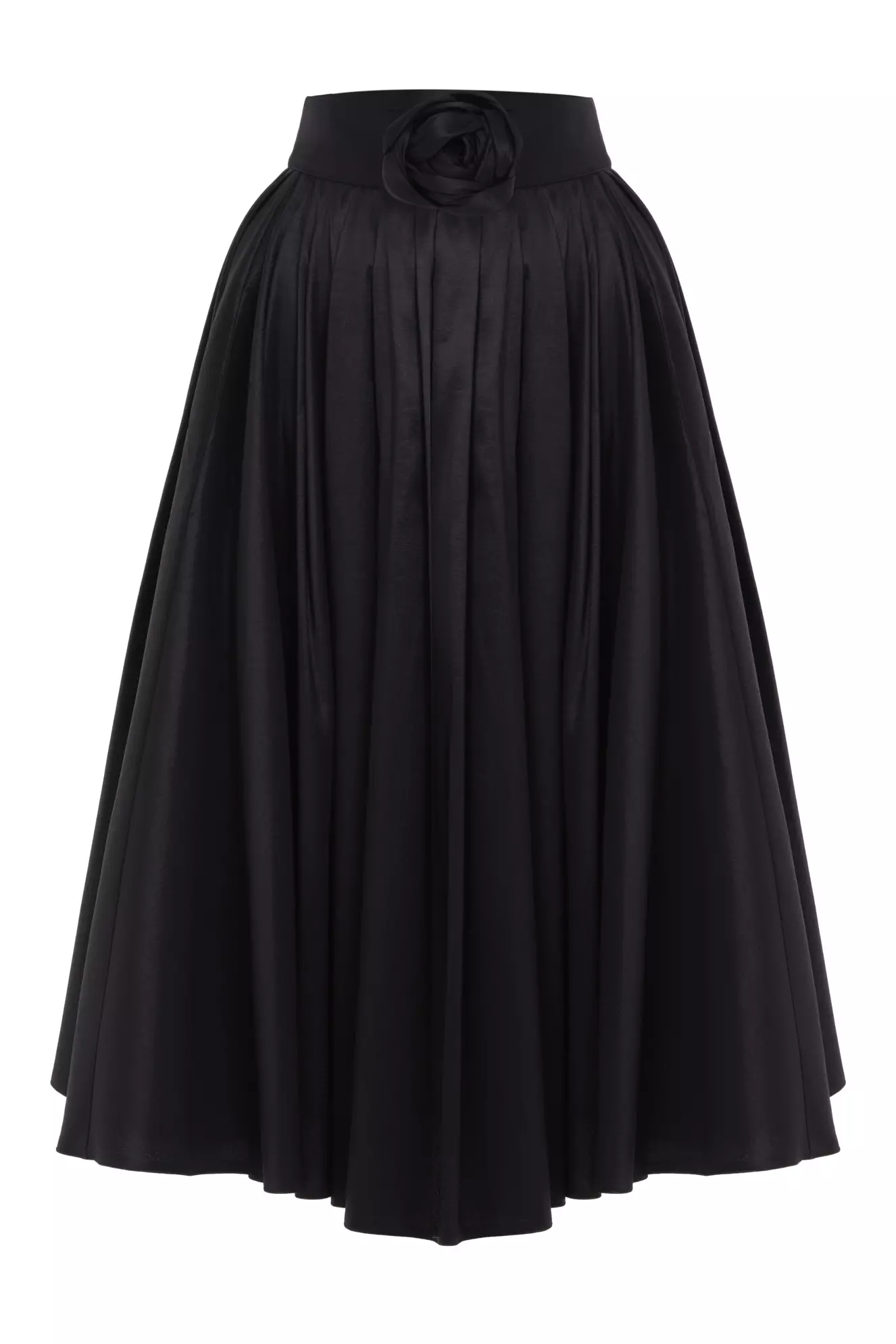 Black Plus Size Tafta Long Skirt