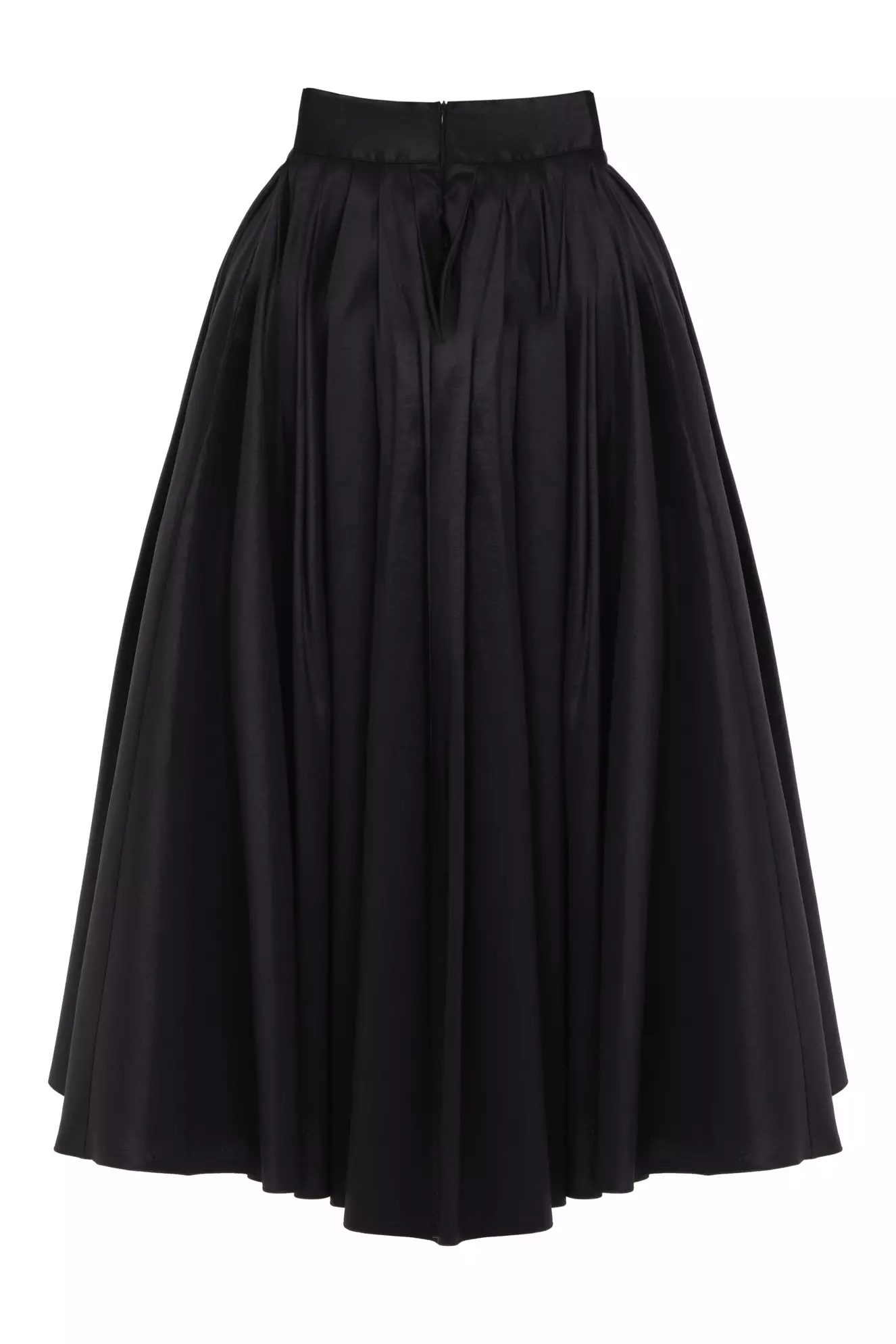 Black Plus Size Tafta Long Skirt