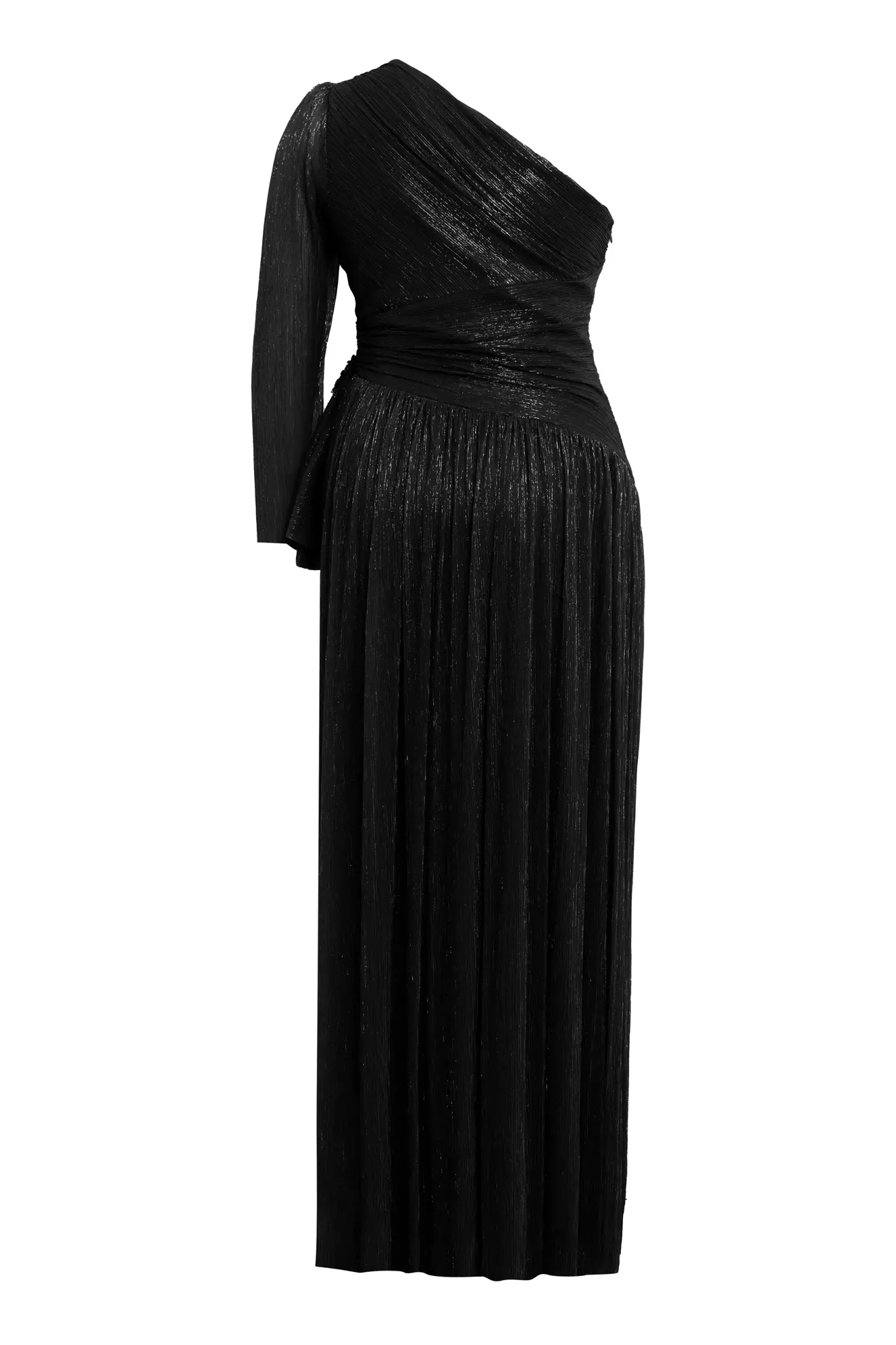 Black Plus Size Moonlight One Arm Long Dress