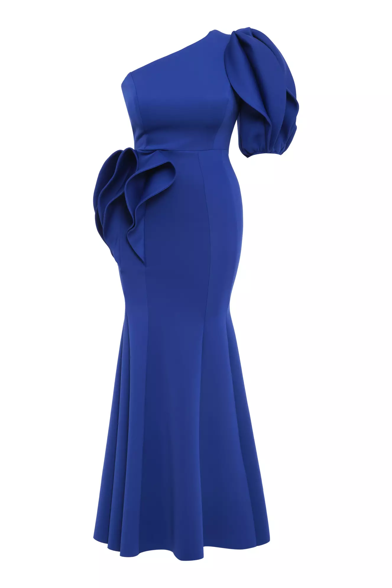 Blue Plus Size Dalgic One Arm Long Dress