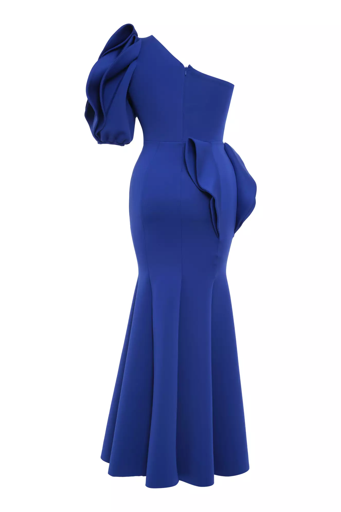 Blue Plus Size Dalgic One Arm Long Dress