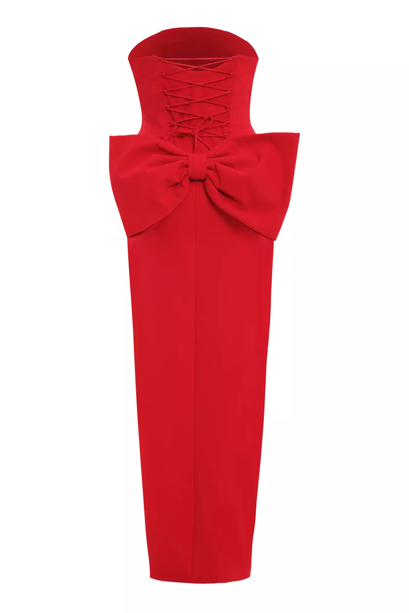Red Plus Size Crepe Sleeveless Long Dress
