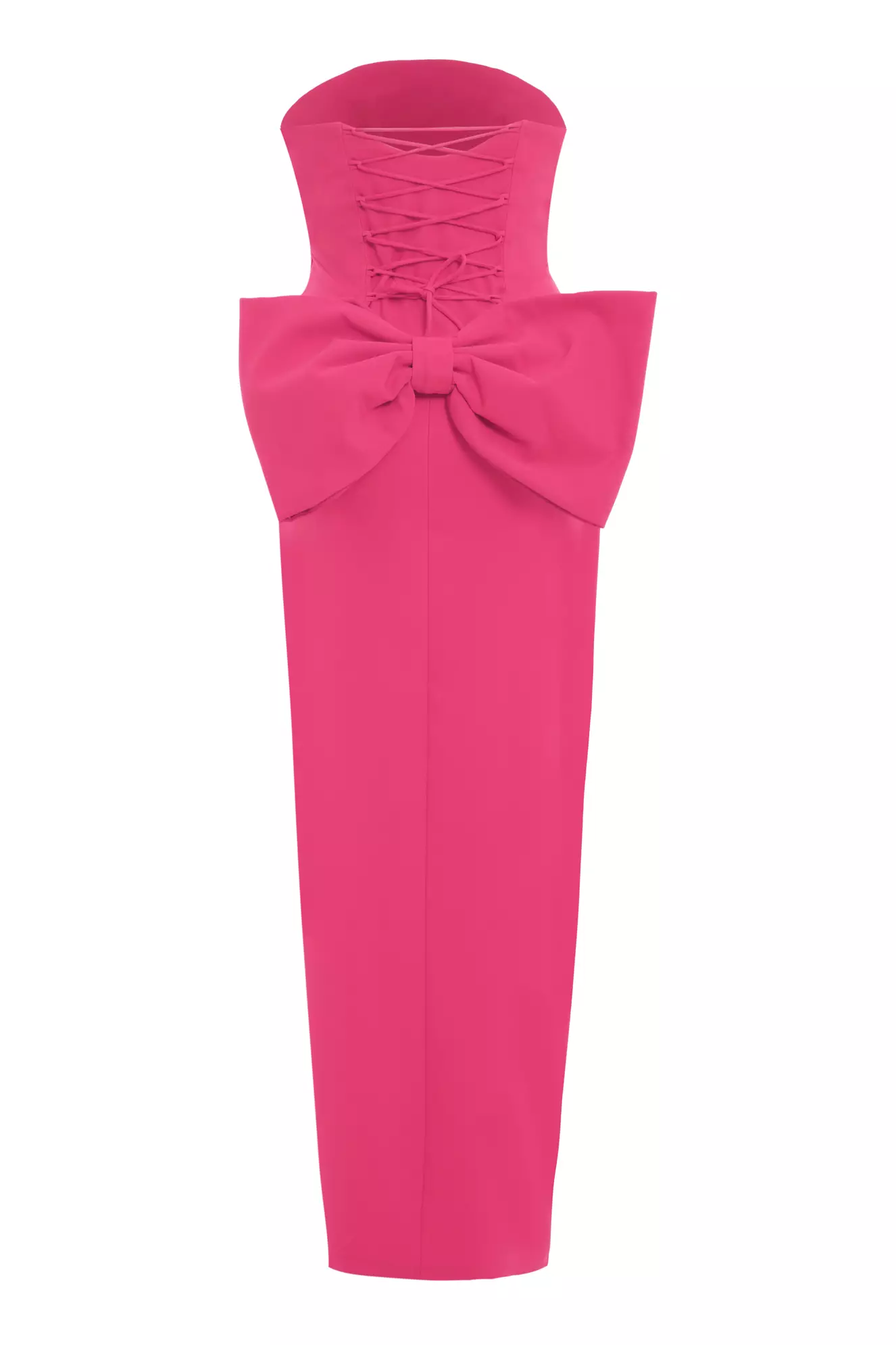 Fuchsia Plus Size Crepe Sleeveless Long Dress