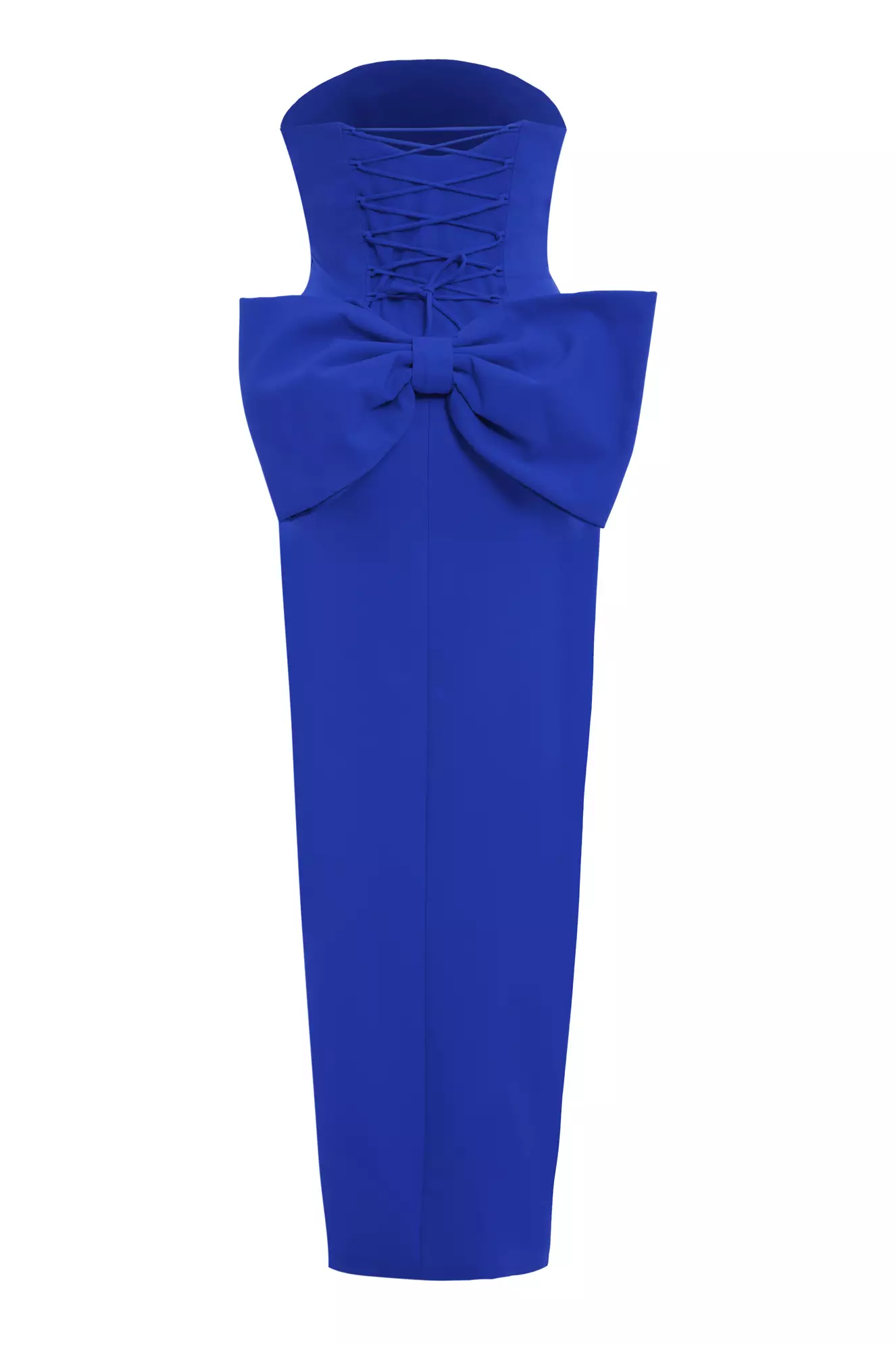 Blue Plus Size Crepe Sleeveless Long Dress