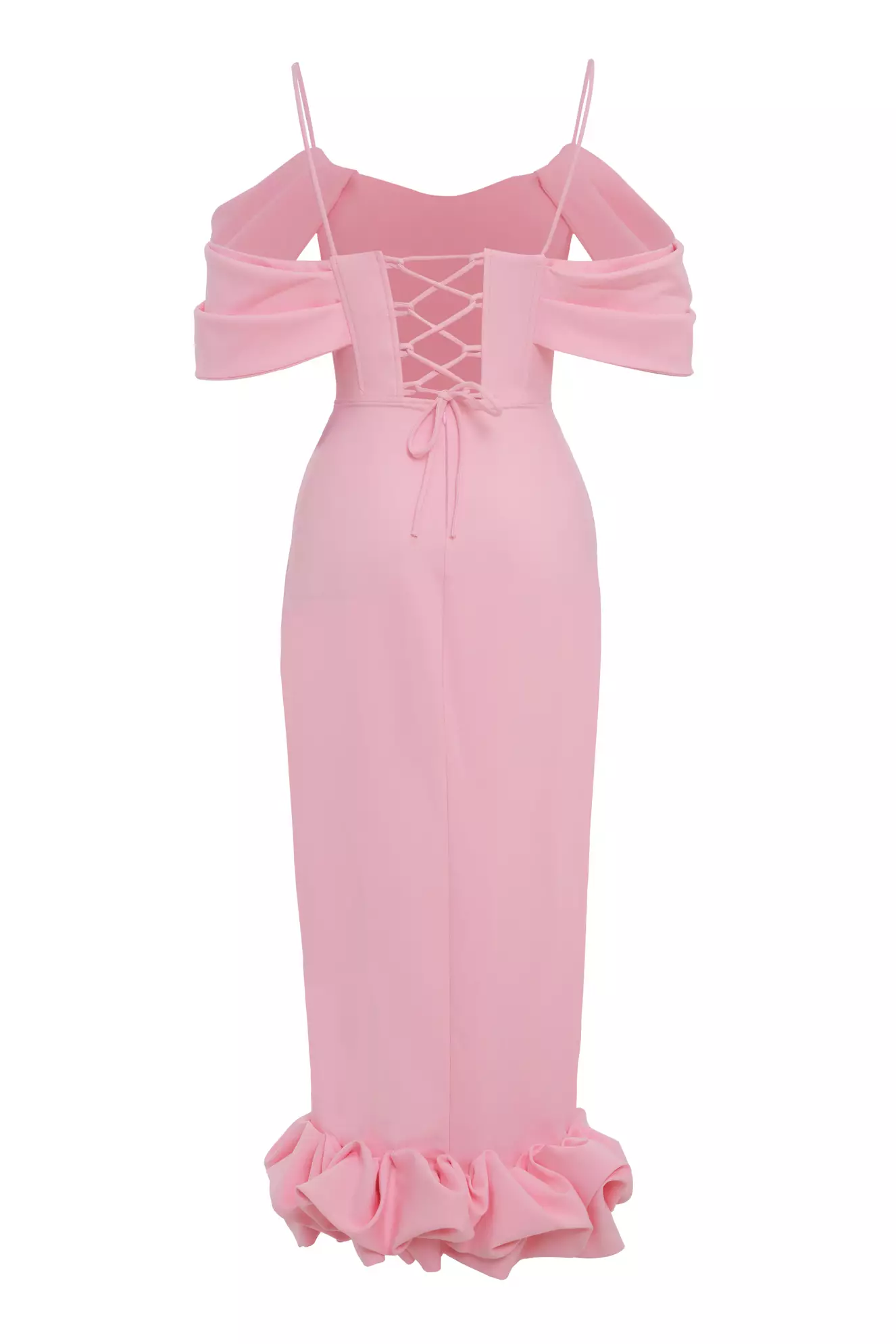 Blush Crepe Sleeveless Long Dress