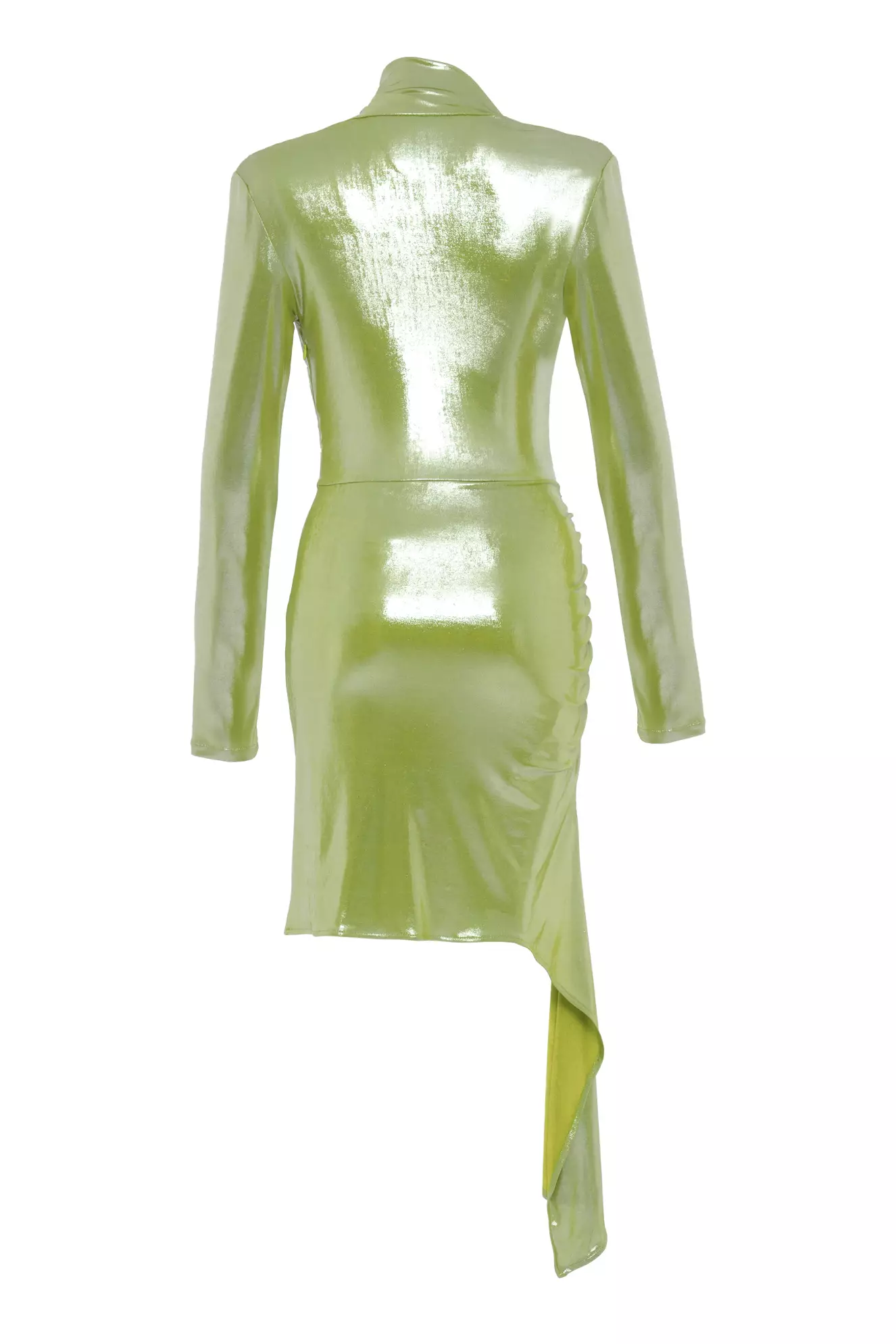 Pistachio Green Knitted Long Sleeve Mini Dress