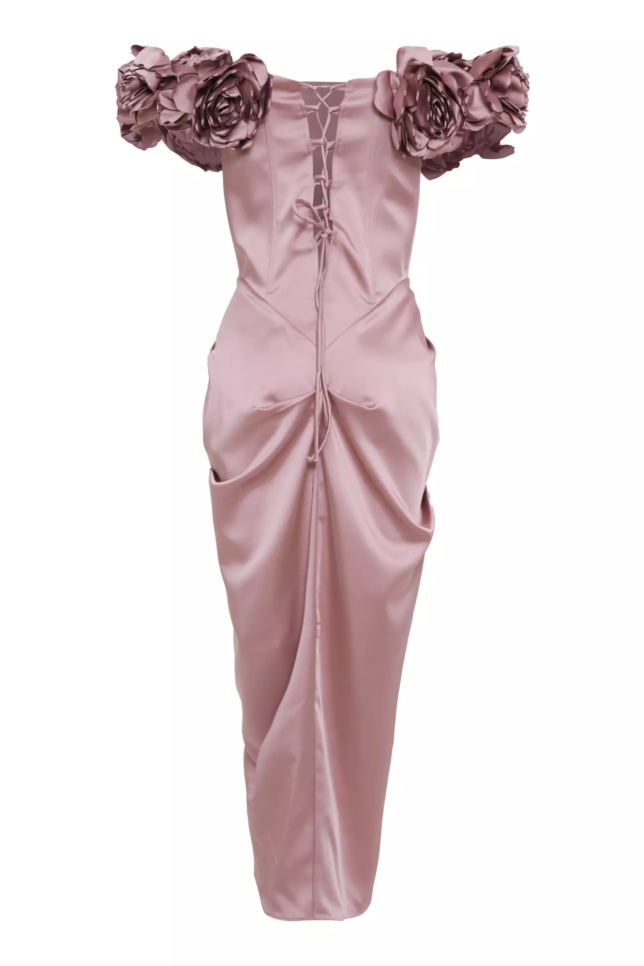 Blush Satin Sleeveless Long Dress