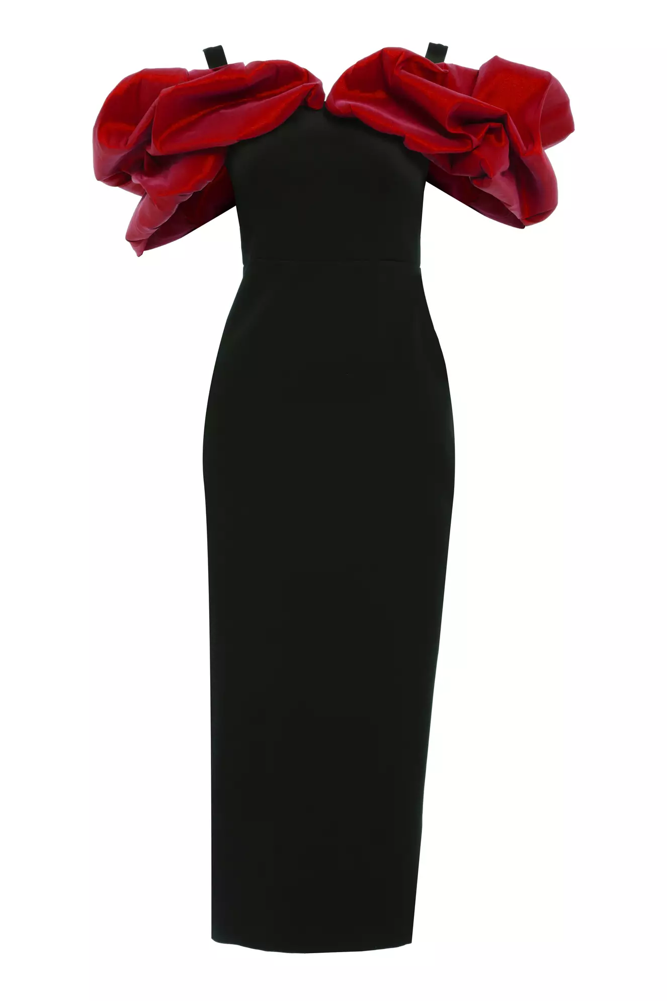 Black Crepe Sleeveless Long Dress