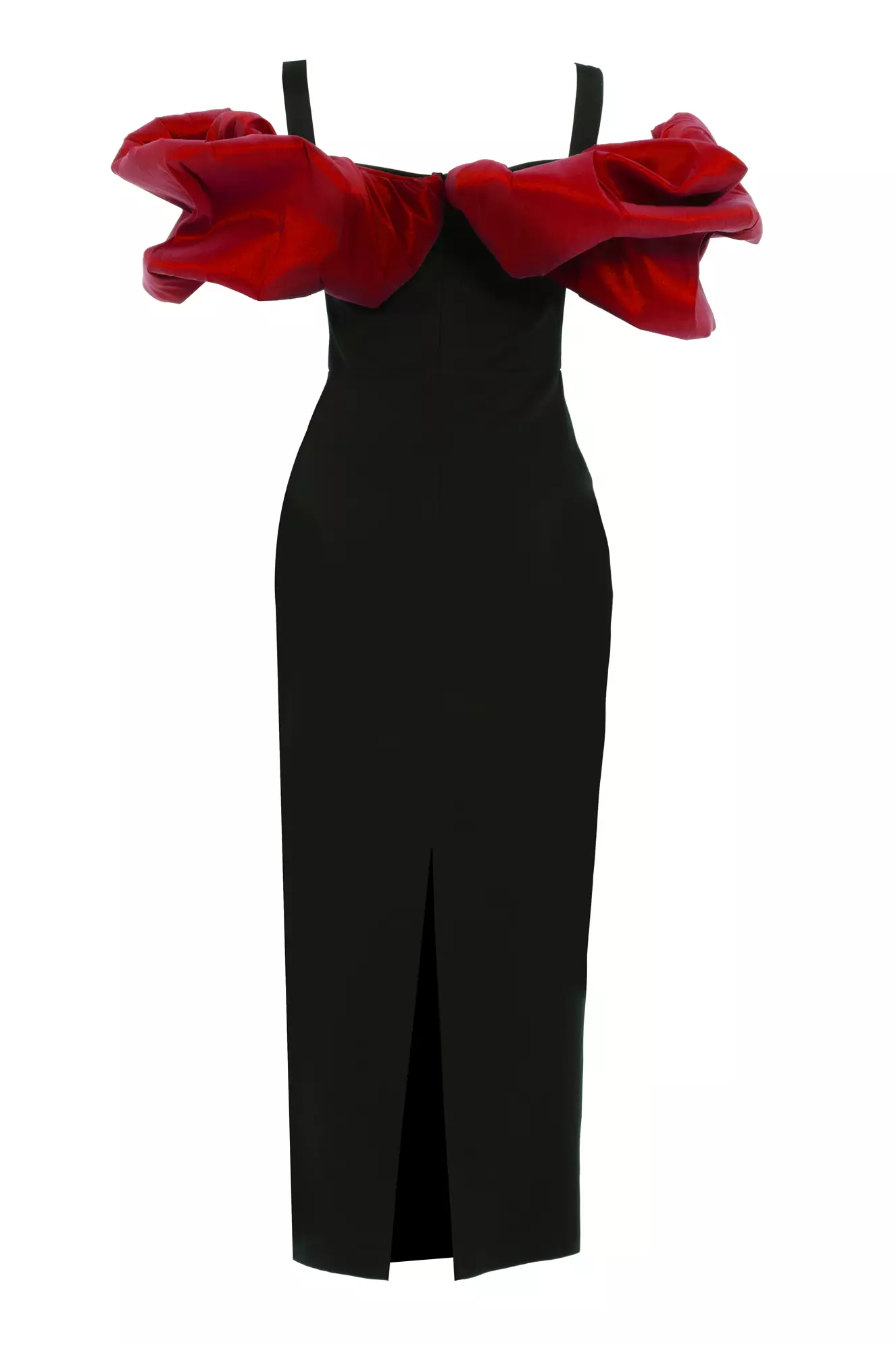 Black Crepe Sleeveless Long Dress