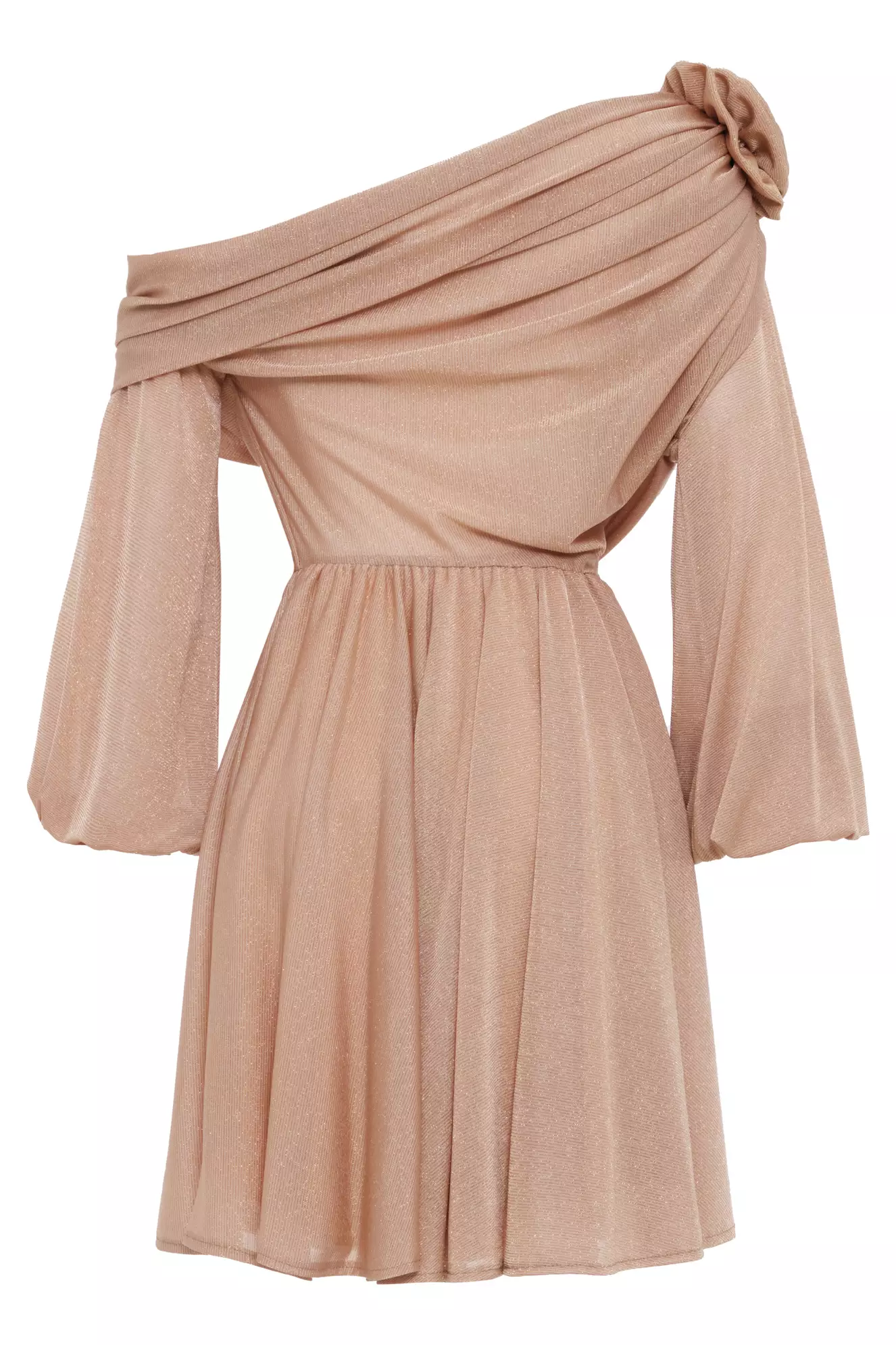 Camel Knitted Long Sleeve Mini Dress