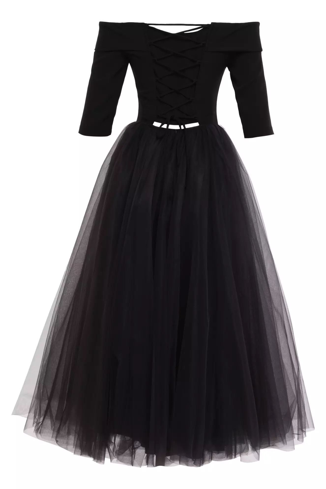 Black Crepe Sleeveless Long Dress