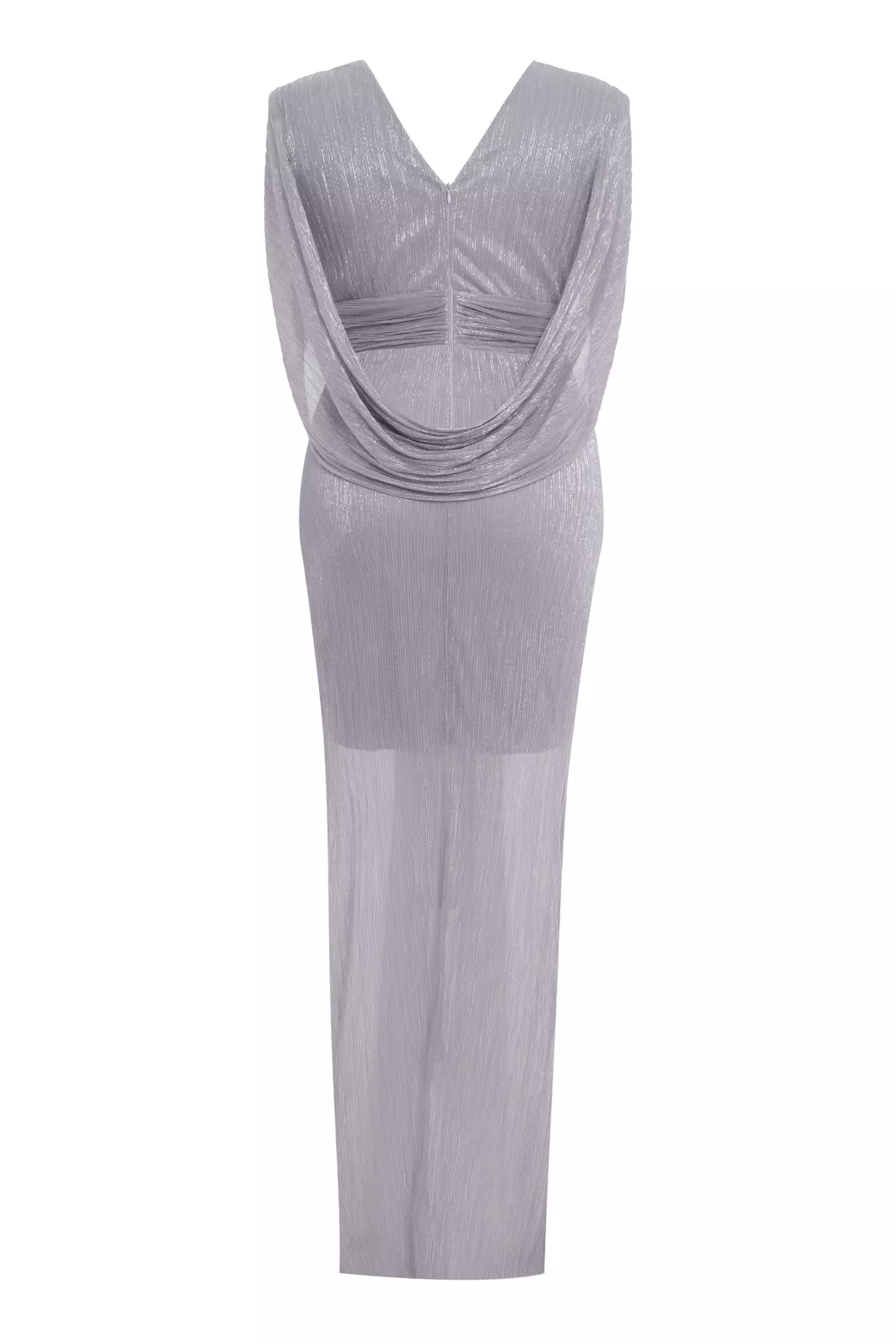 Silver Plus Size Moonlight Long Sleeve Maxi Dress