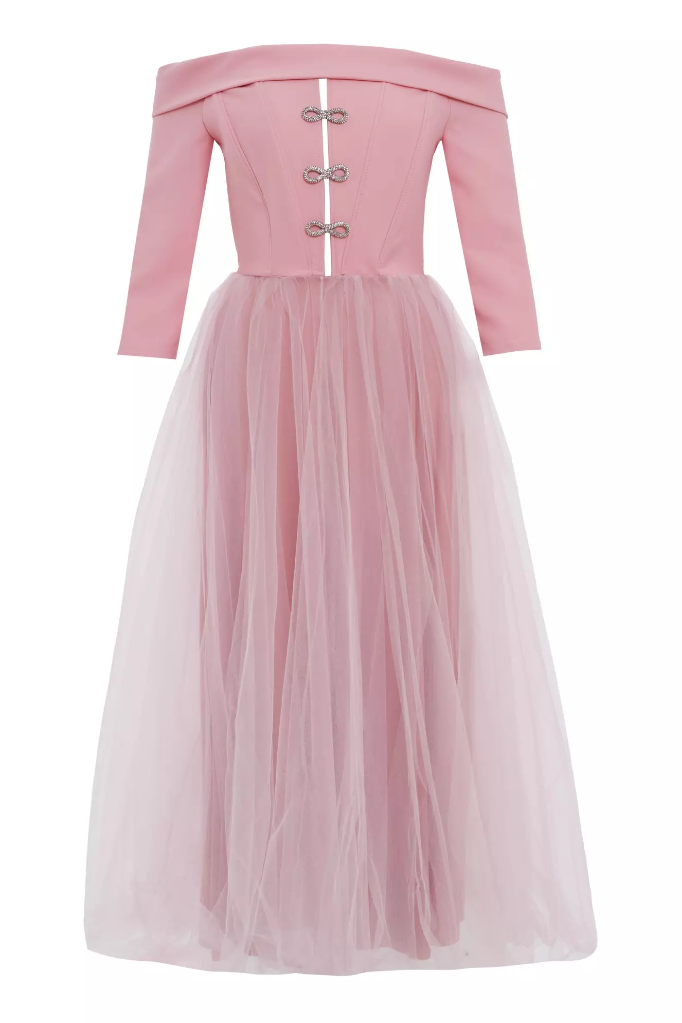 Blush Crepe Sleeveless Long Dress