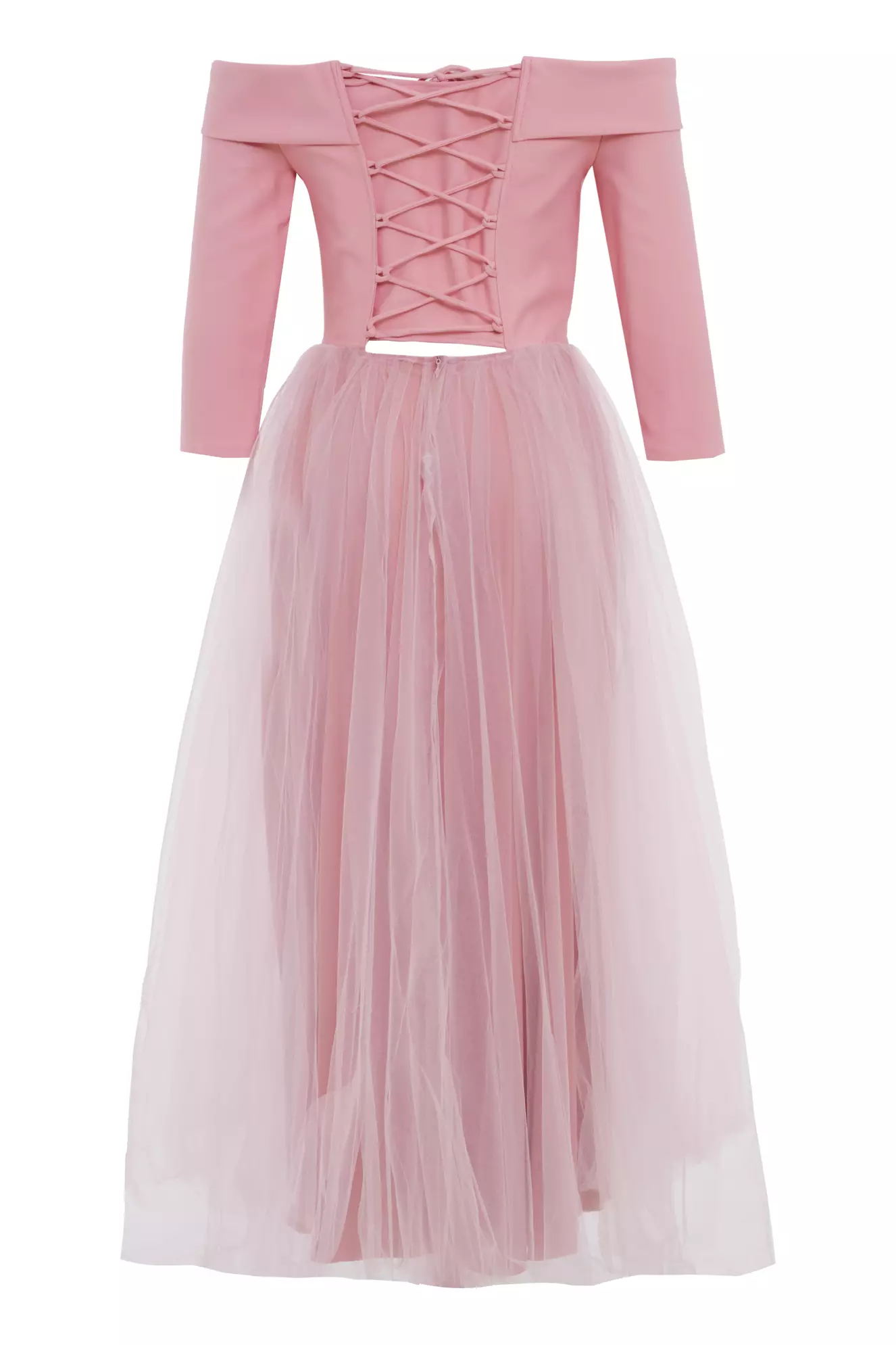 Blush Crepe Sleeveless Long Dress