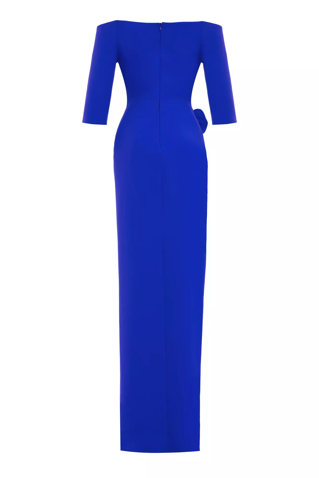 Blue Crepe Kapri Kol Long Dress