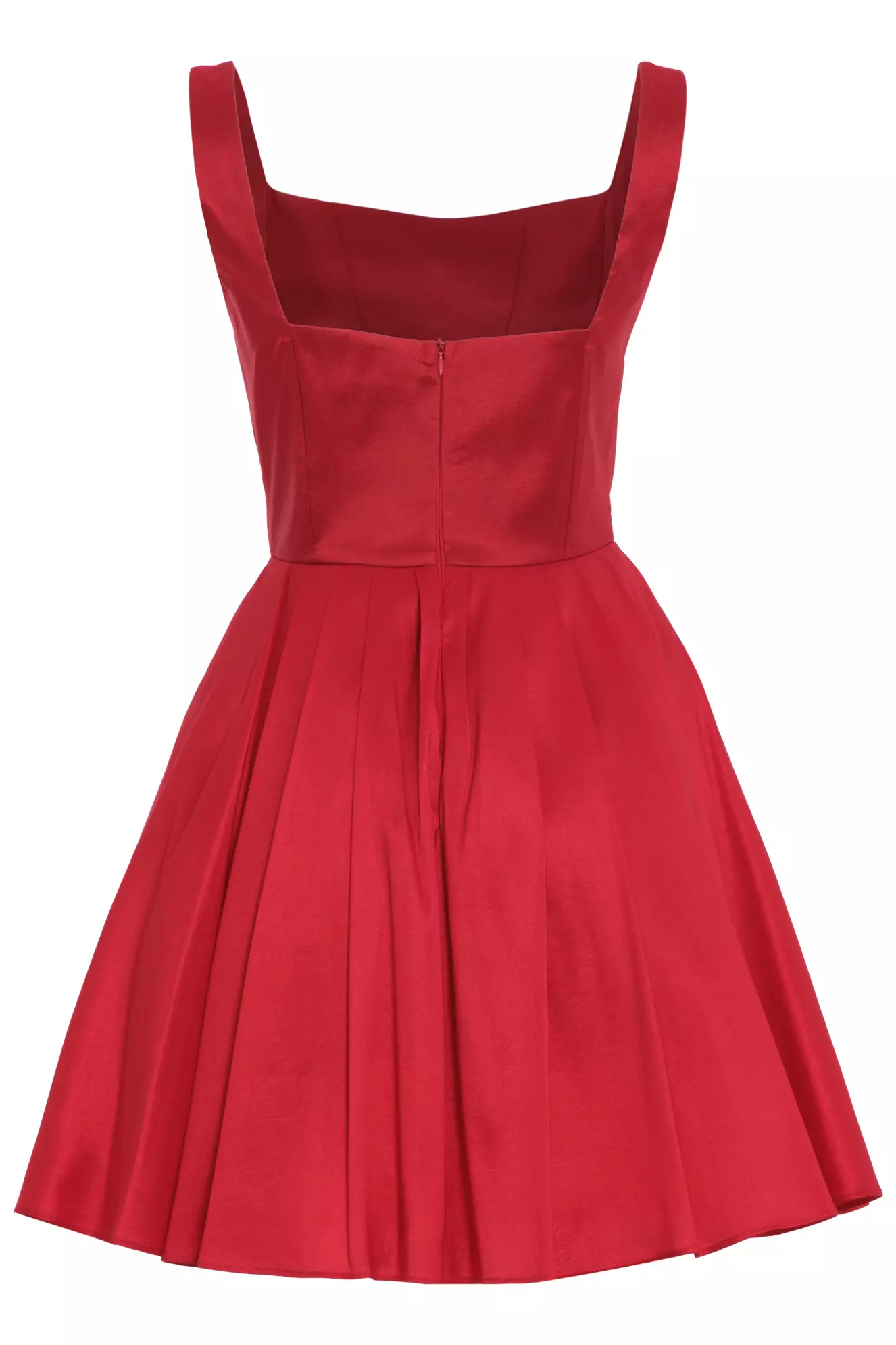 Red Tafta Sleeveless Mini Dress