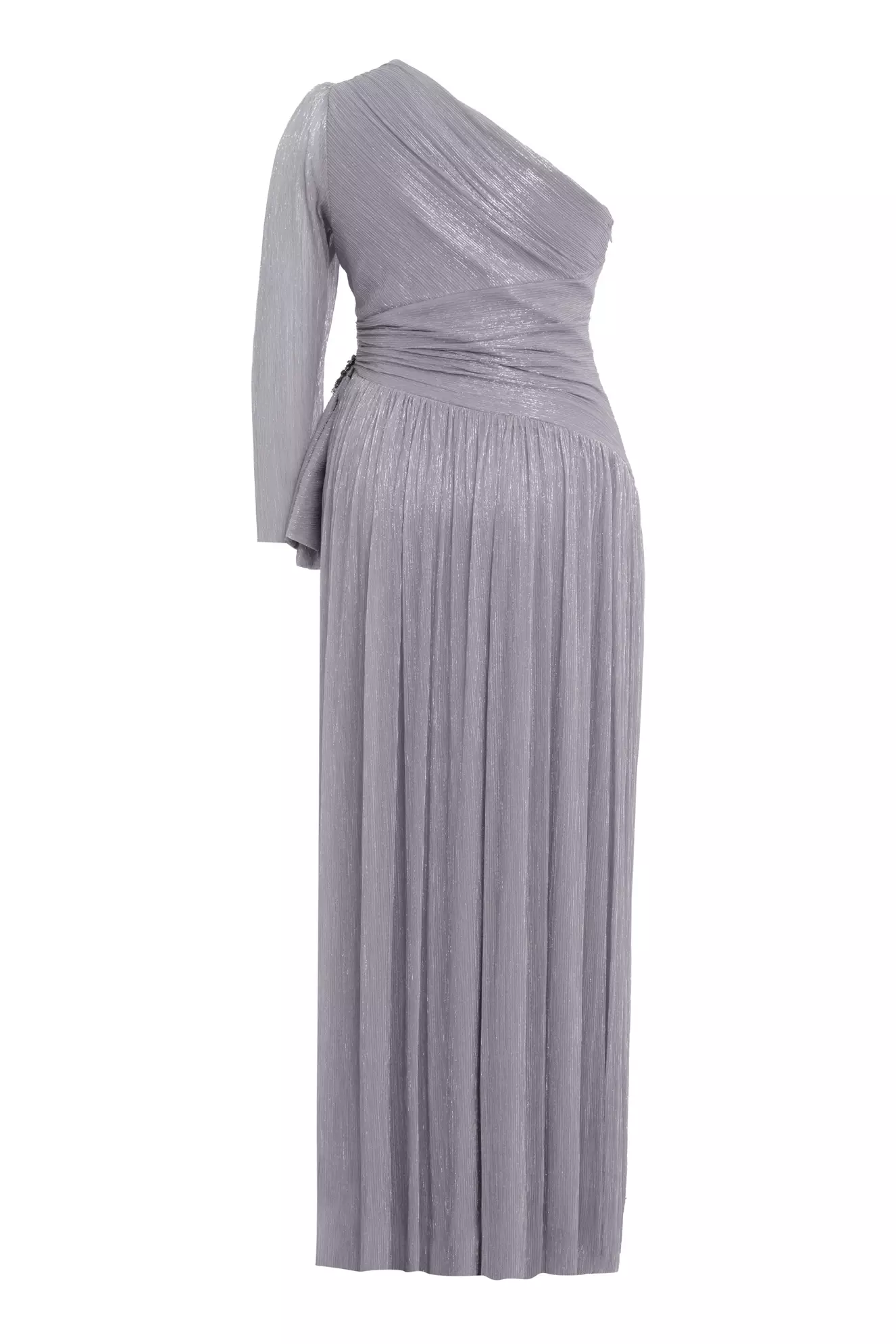 Silver Plus Size Moonlight One Arm Long Dress