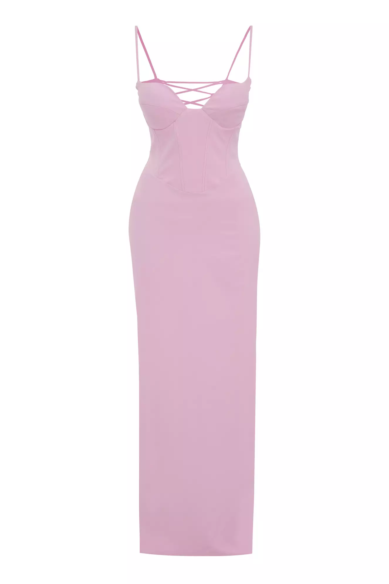 Blush Crepe Sleeveless Long Dress