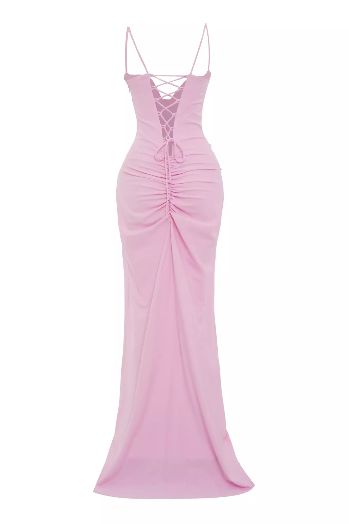 Blush Crepe Sleeveless Long Dress
