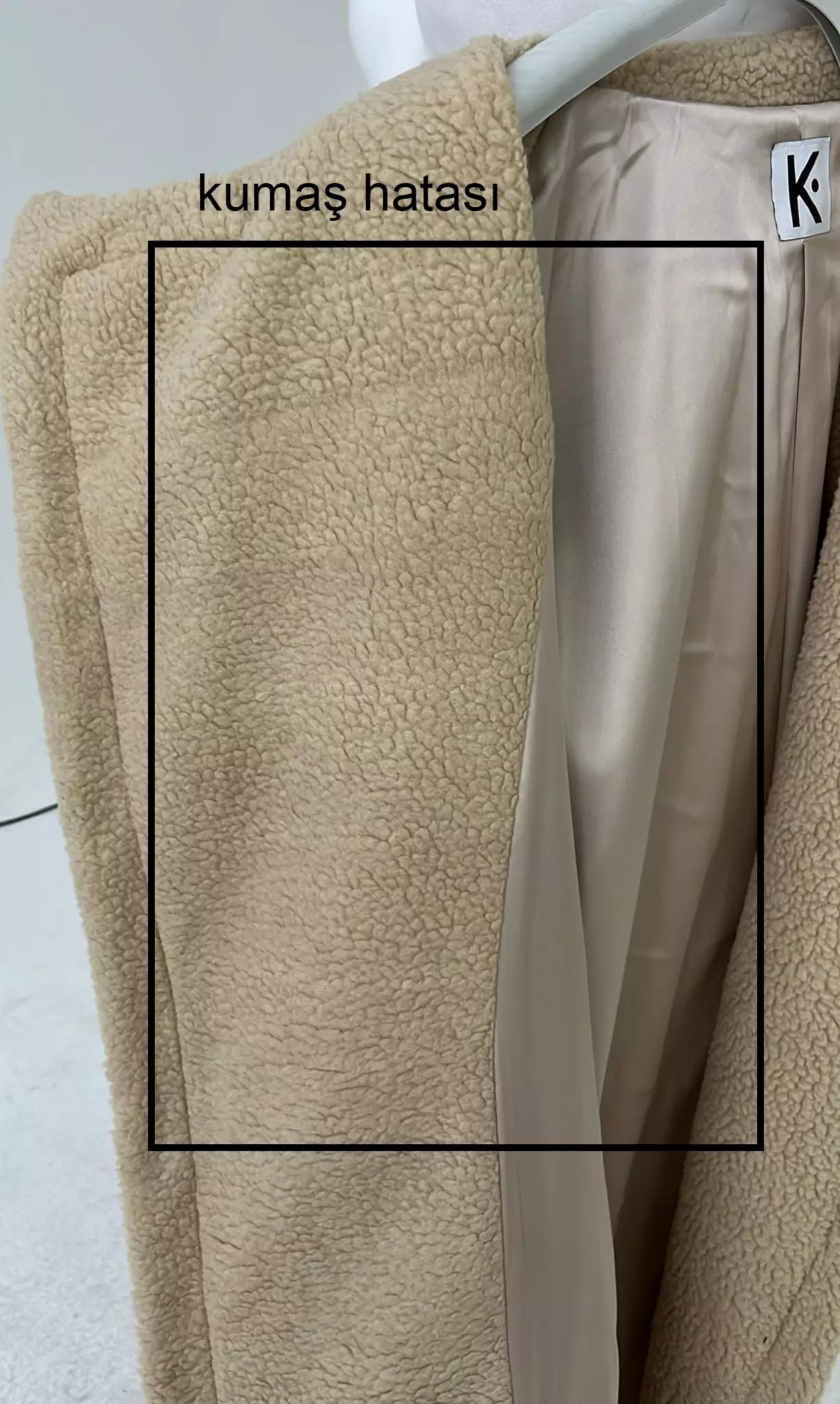 Beige teddy bear long sleeve maxi coat
