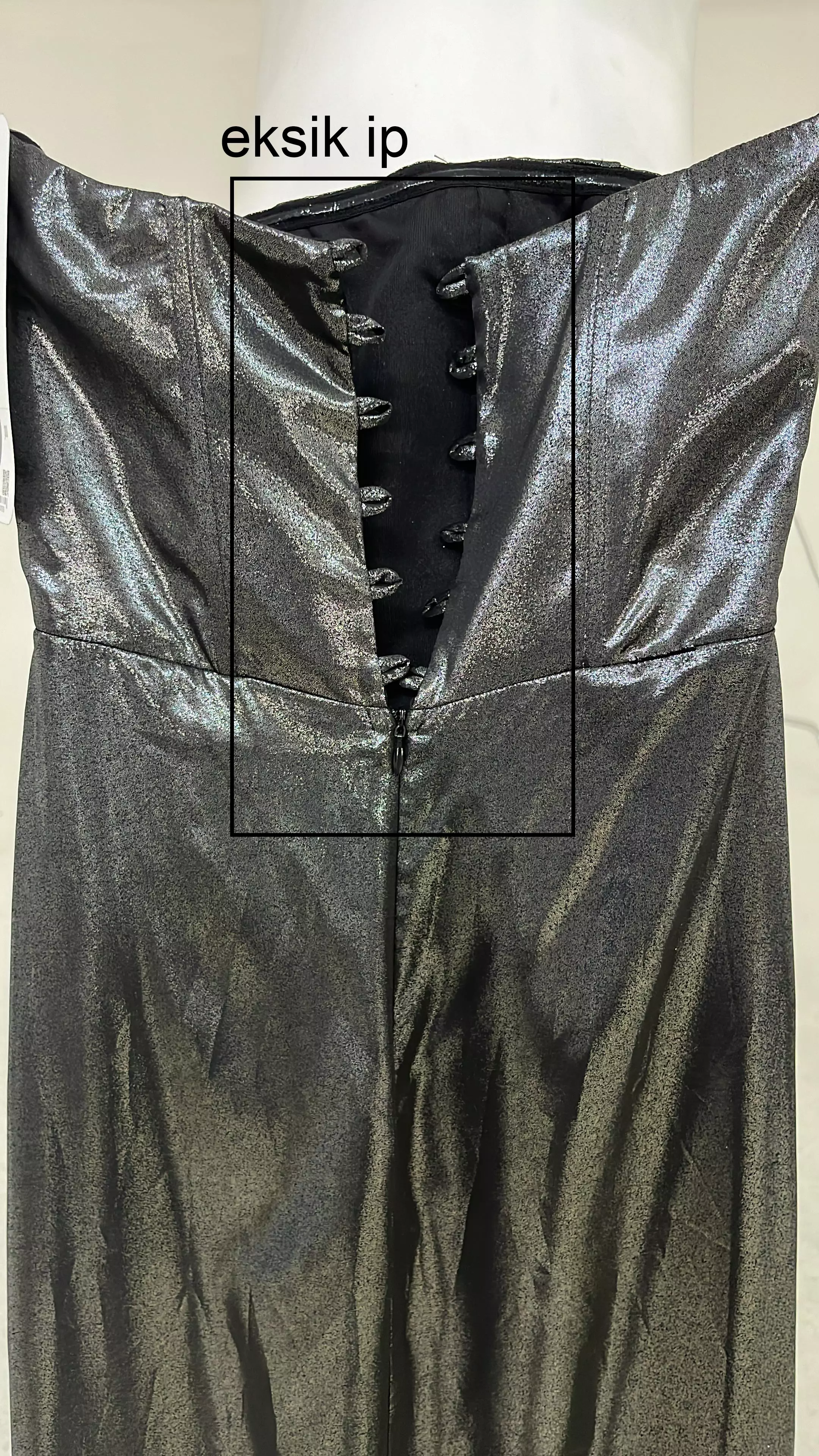Black leather strapless maxi dress