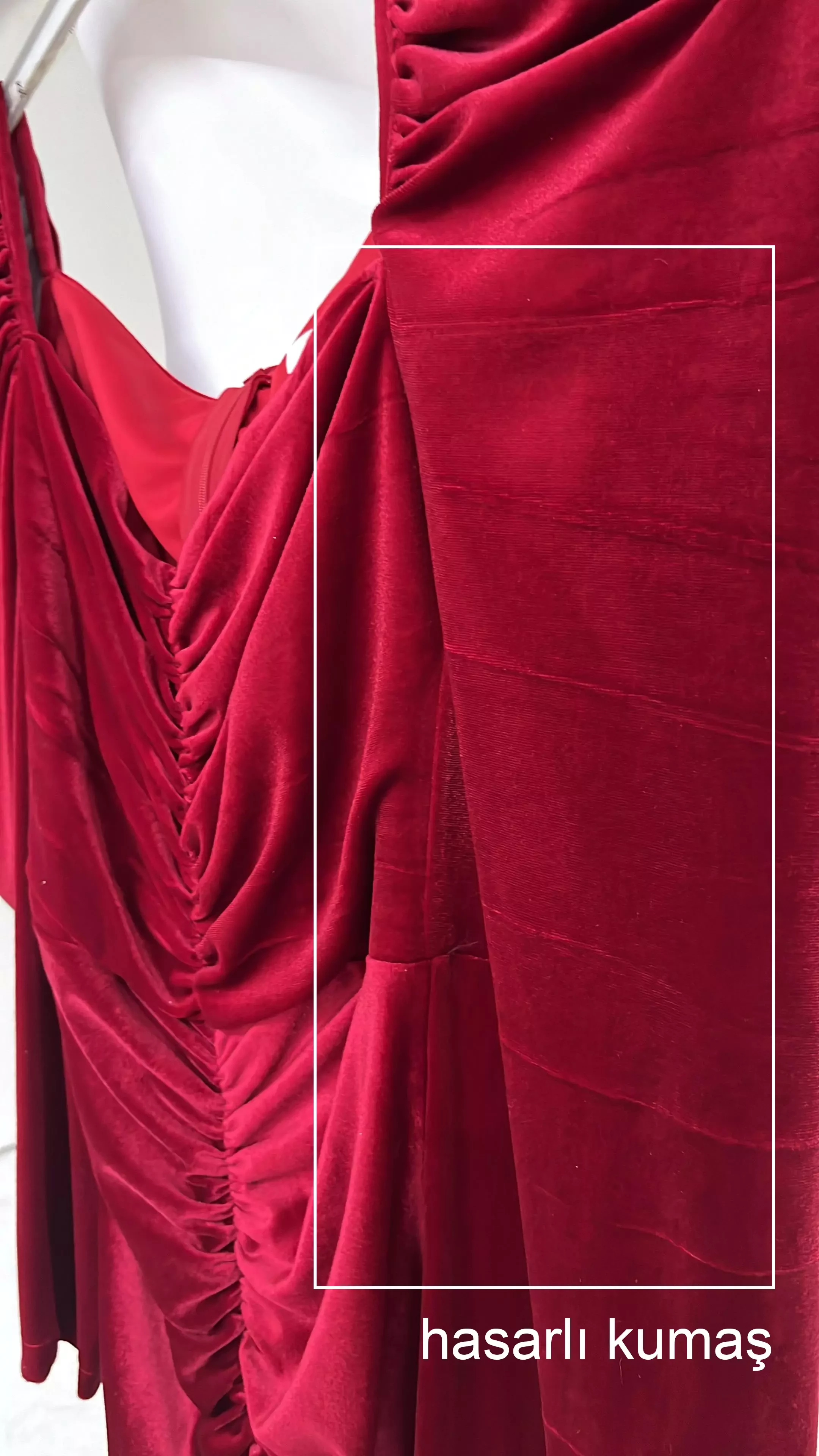 Red velvet long sleeve maxi dress