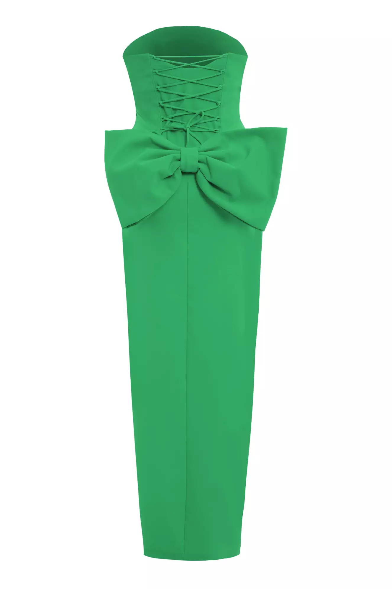 Green Plus Size Crepe Sleeveless Long Dress