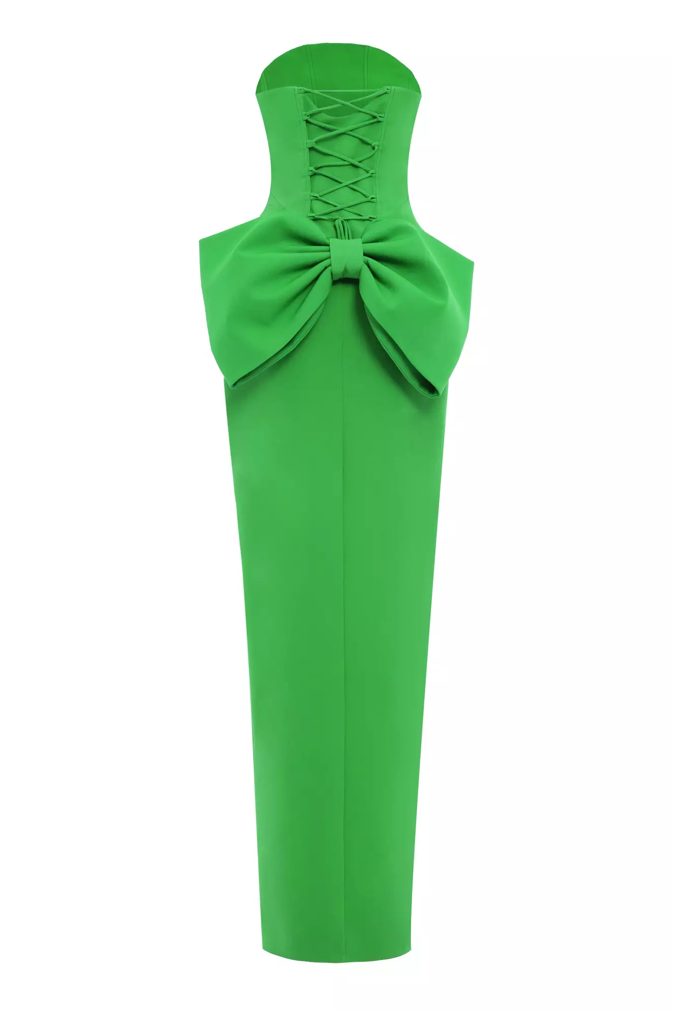 Green Crepe Sleeveless Long Dress