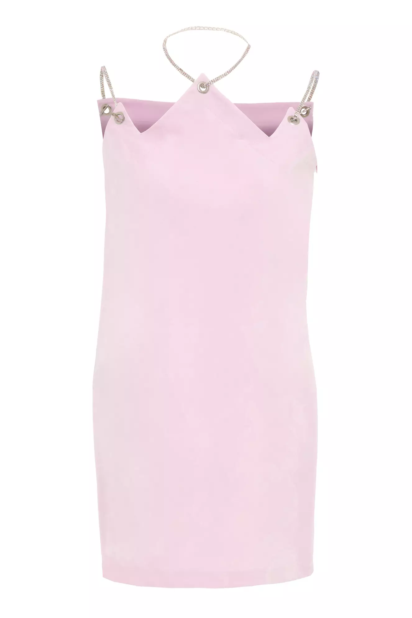 Blush Crepe Sleeveless Mini Dress