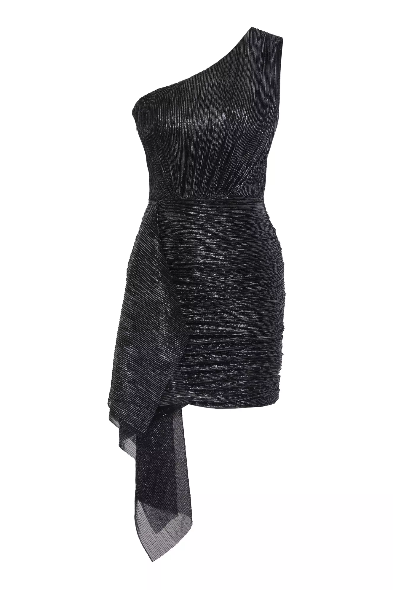 Siyah Gümüş Moonlight Sleeveless Mini Dress