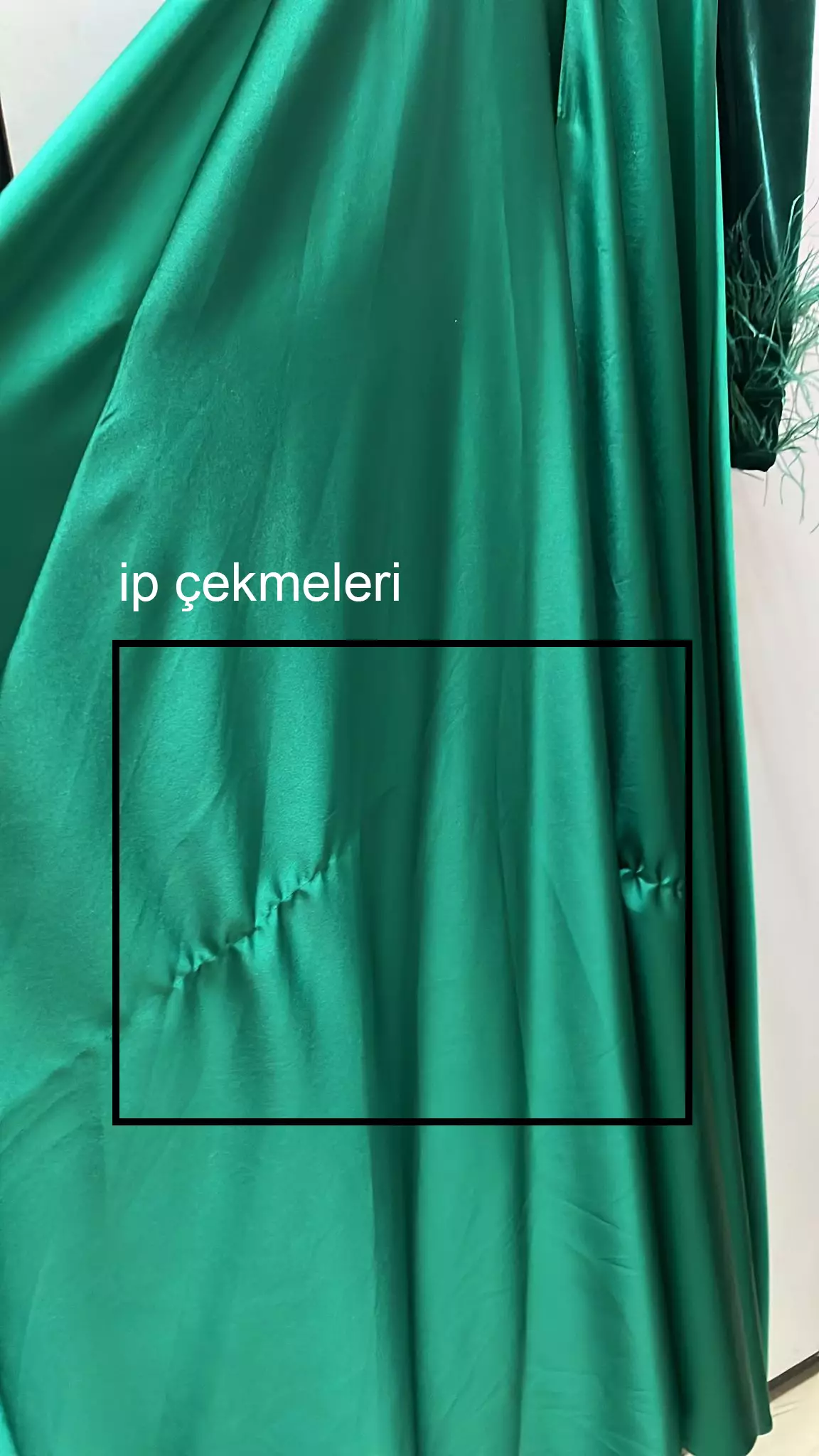 Green velvet one arm maxi dress