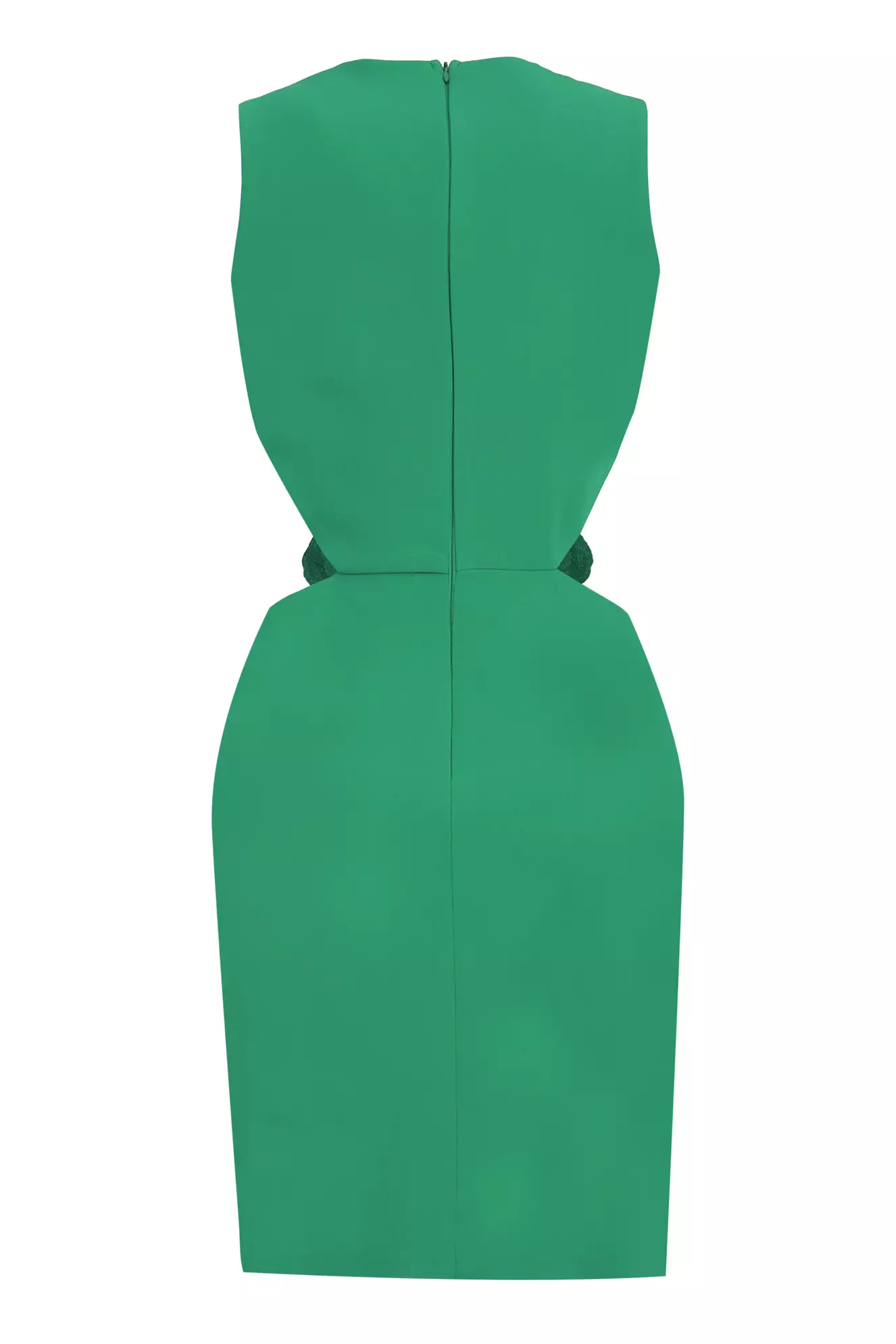 Green Crepe Sleeveless Mini Dress