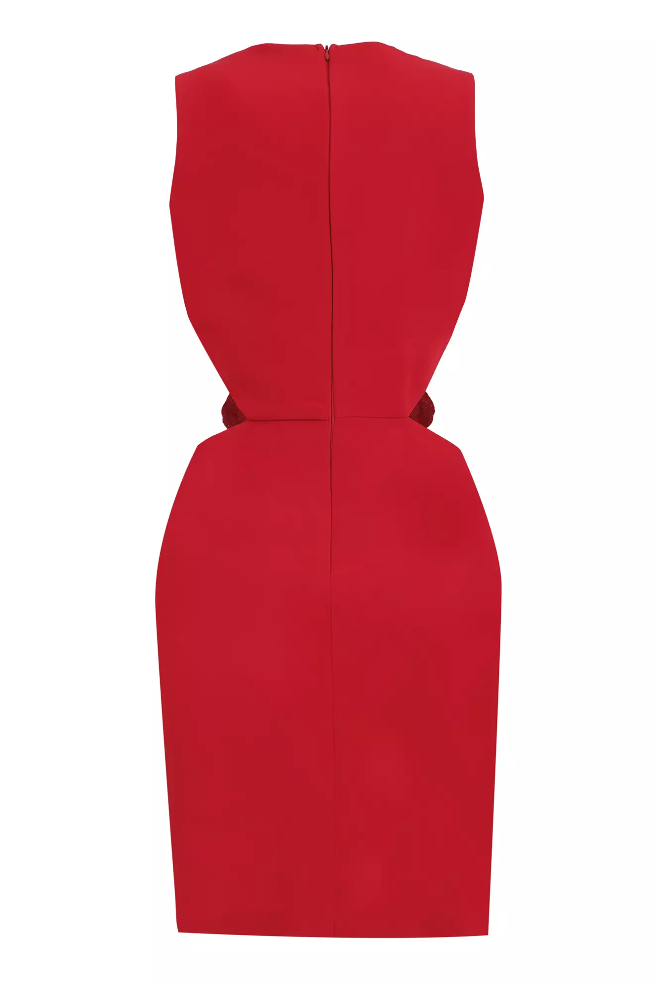 Red Crepe Sleeveless Mini Dress