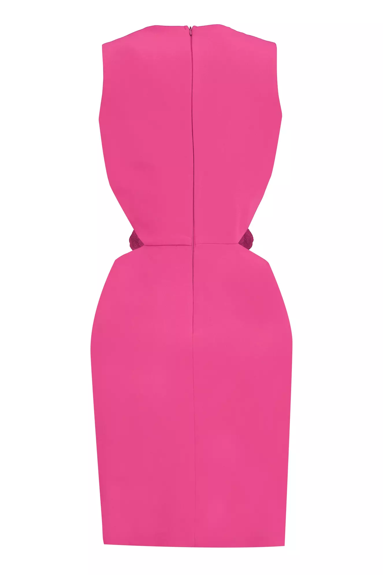 Fuchsia Crepe Sleeveless Mini Dress