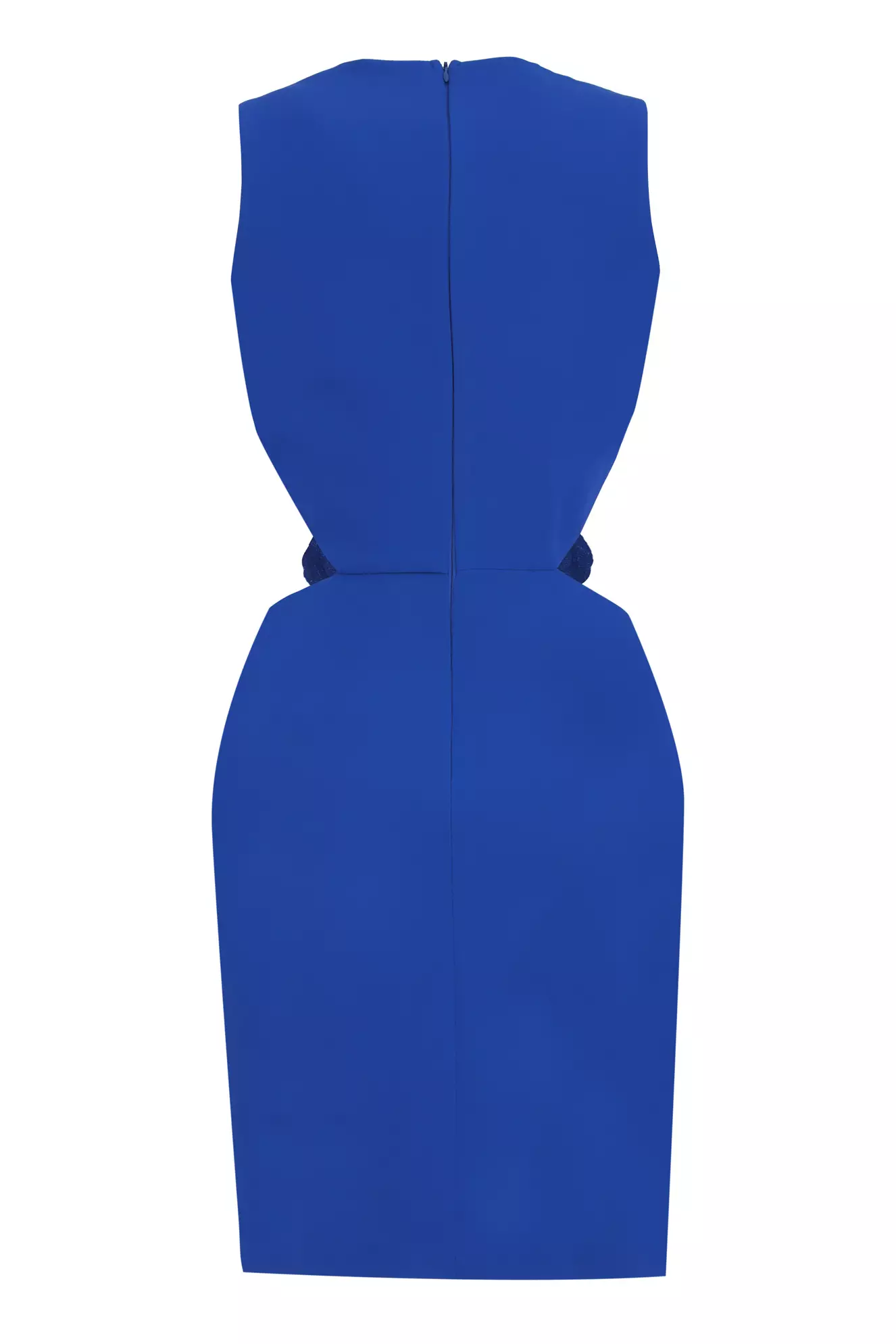 Blue Crepe Sleeveless Mini Dress