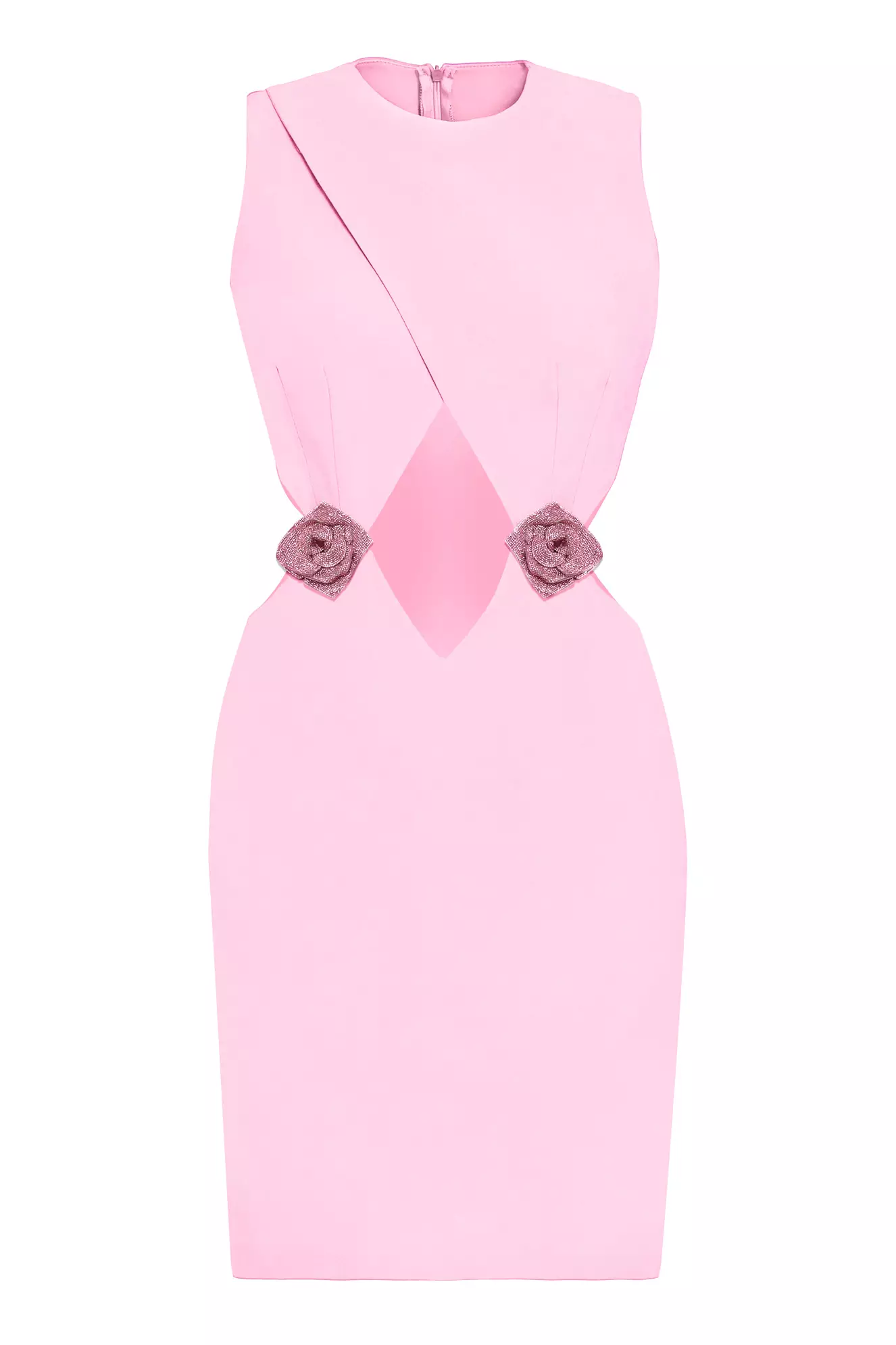 Blush Crepe Sleeveless Mini Dress