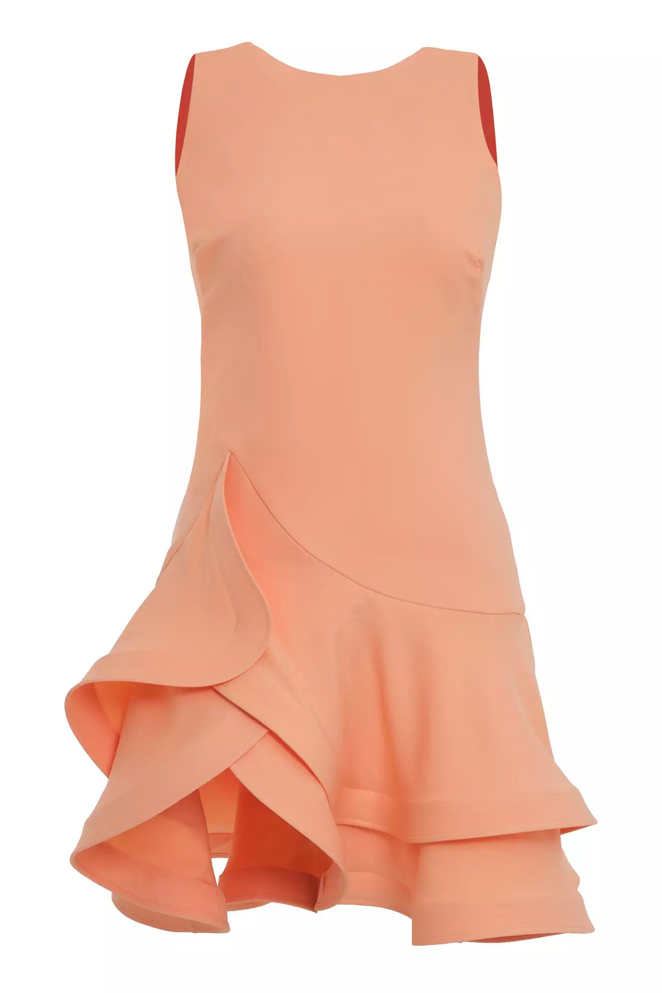 Orange Crepe Sleeveless Mini Dress