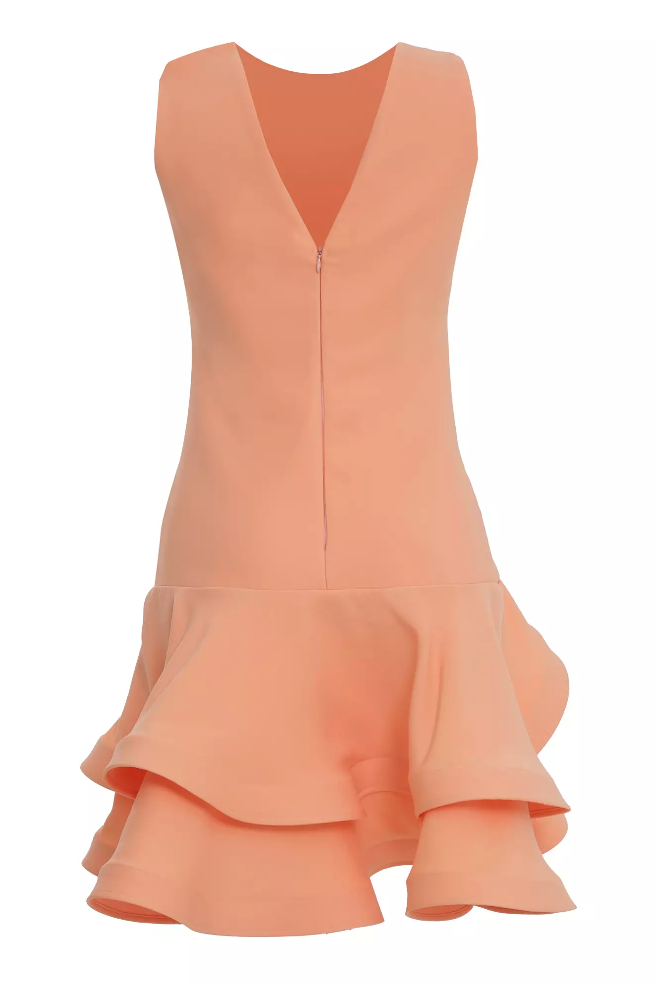 Orange Crepe Sleeveless Mini Dress