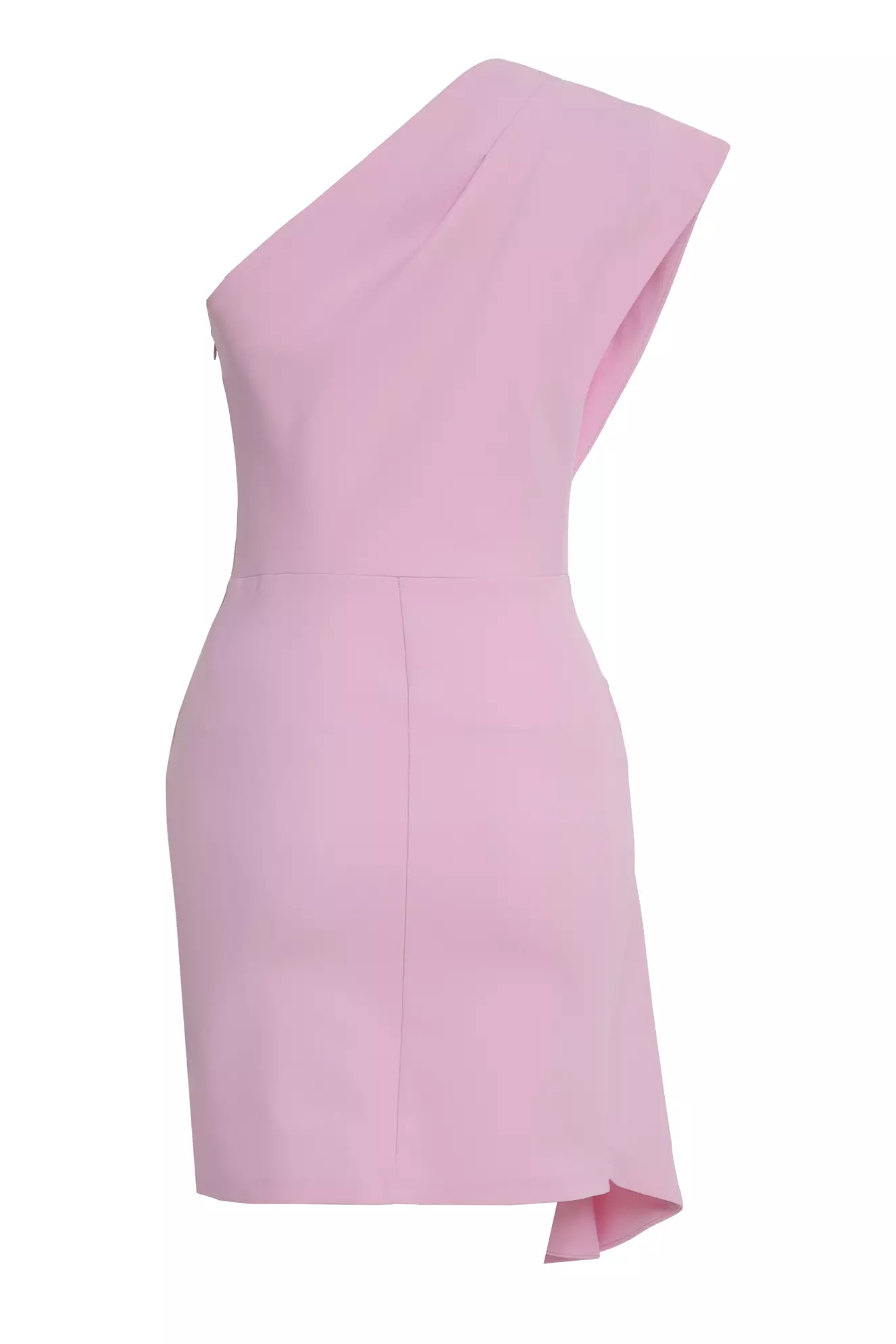 Blush Crepe One Arm Mini Dress