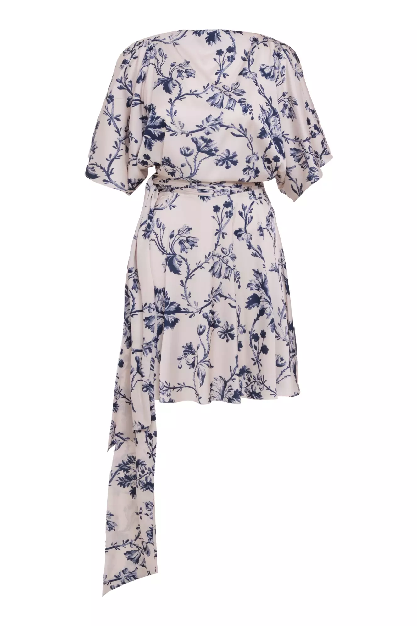 Printed Satin Short Sleeve Mini Dress