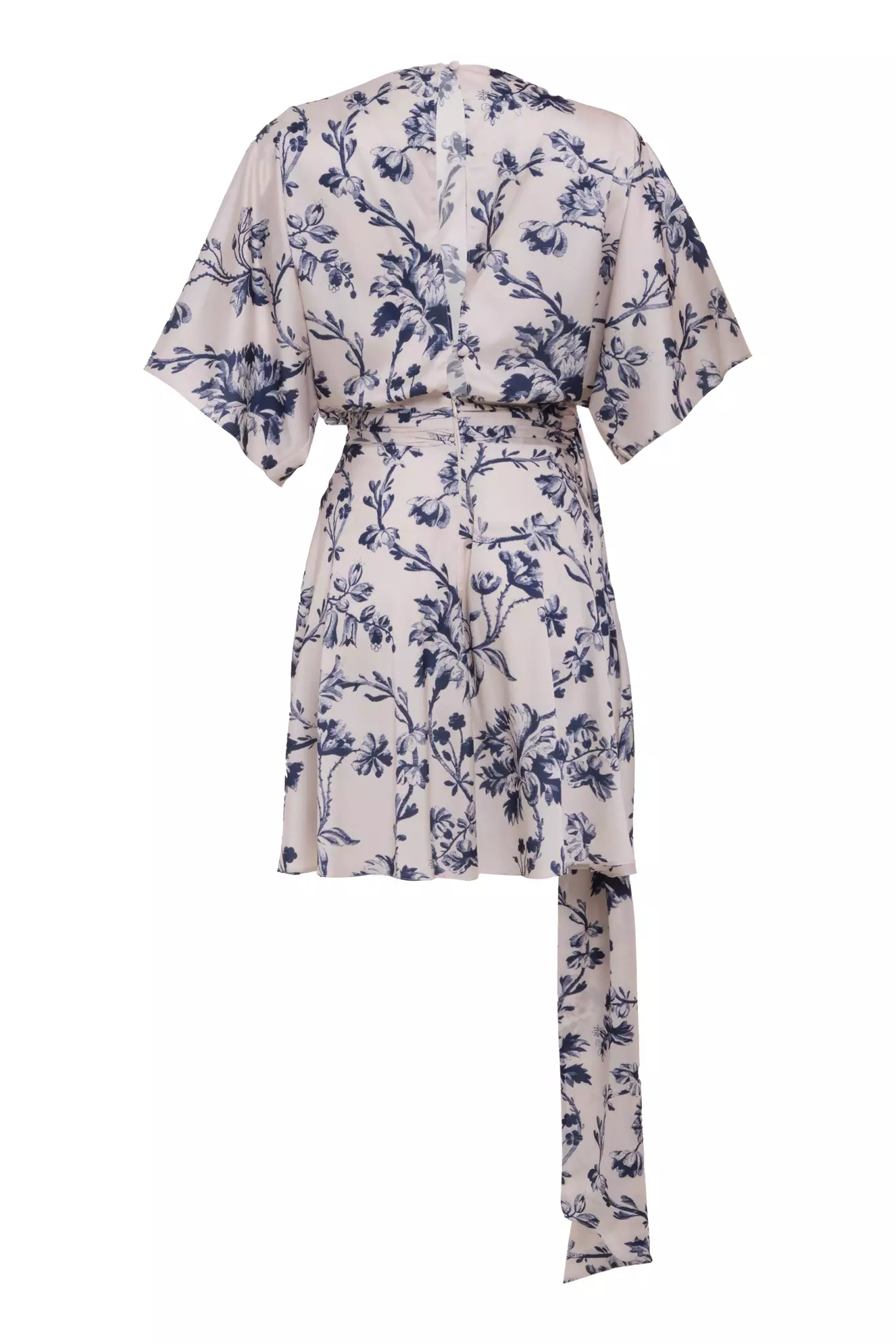Printed Satin Short Sleeve Mini Dress