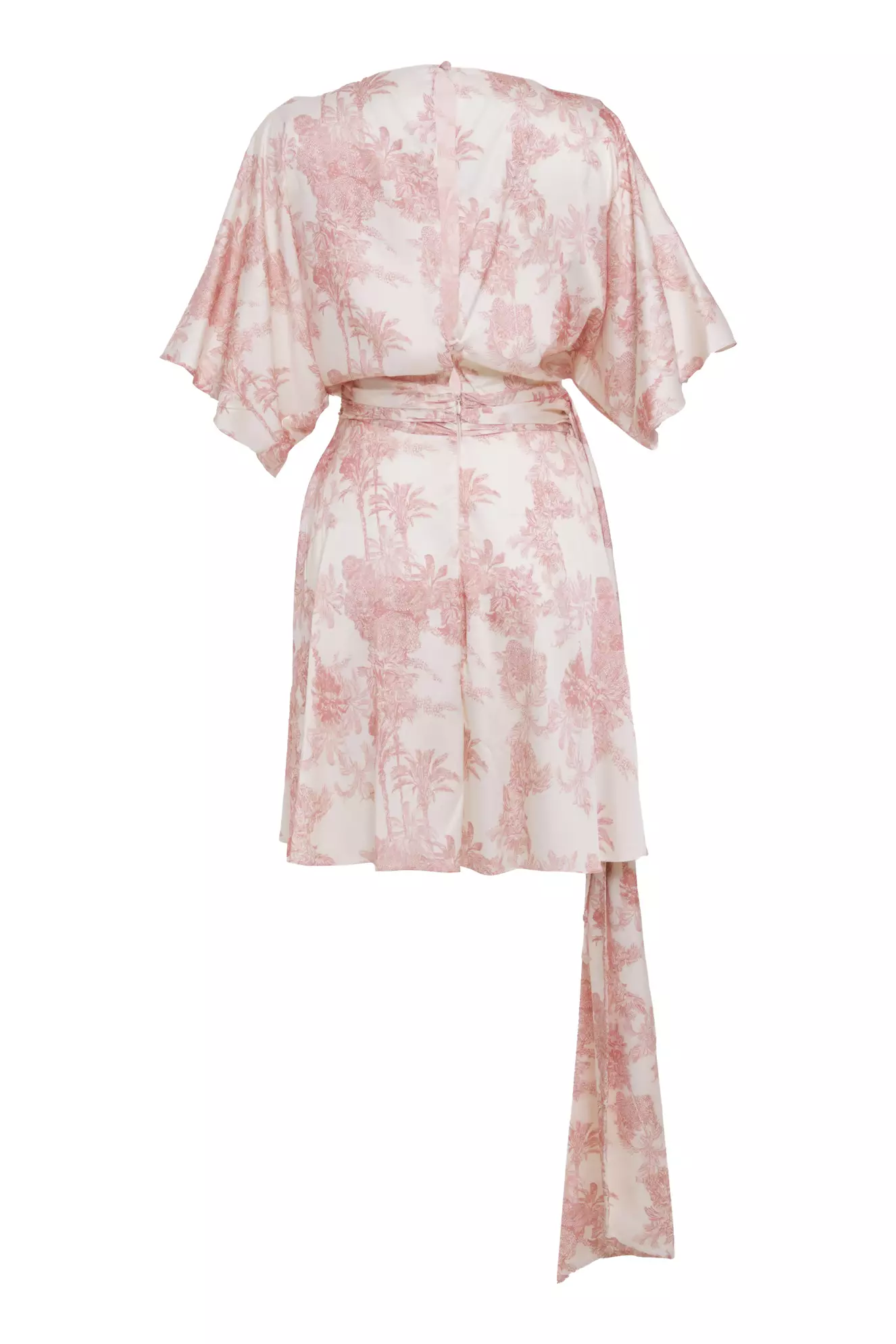 Printed Satin Short Sleeve Mini Dress
