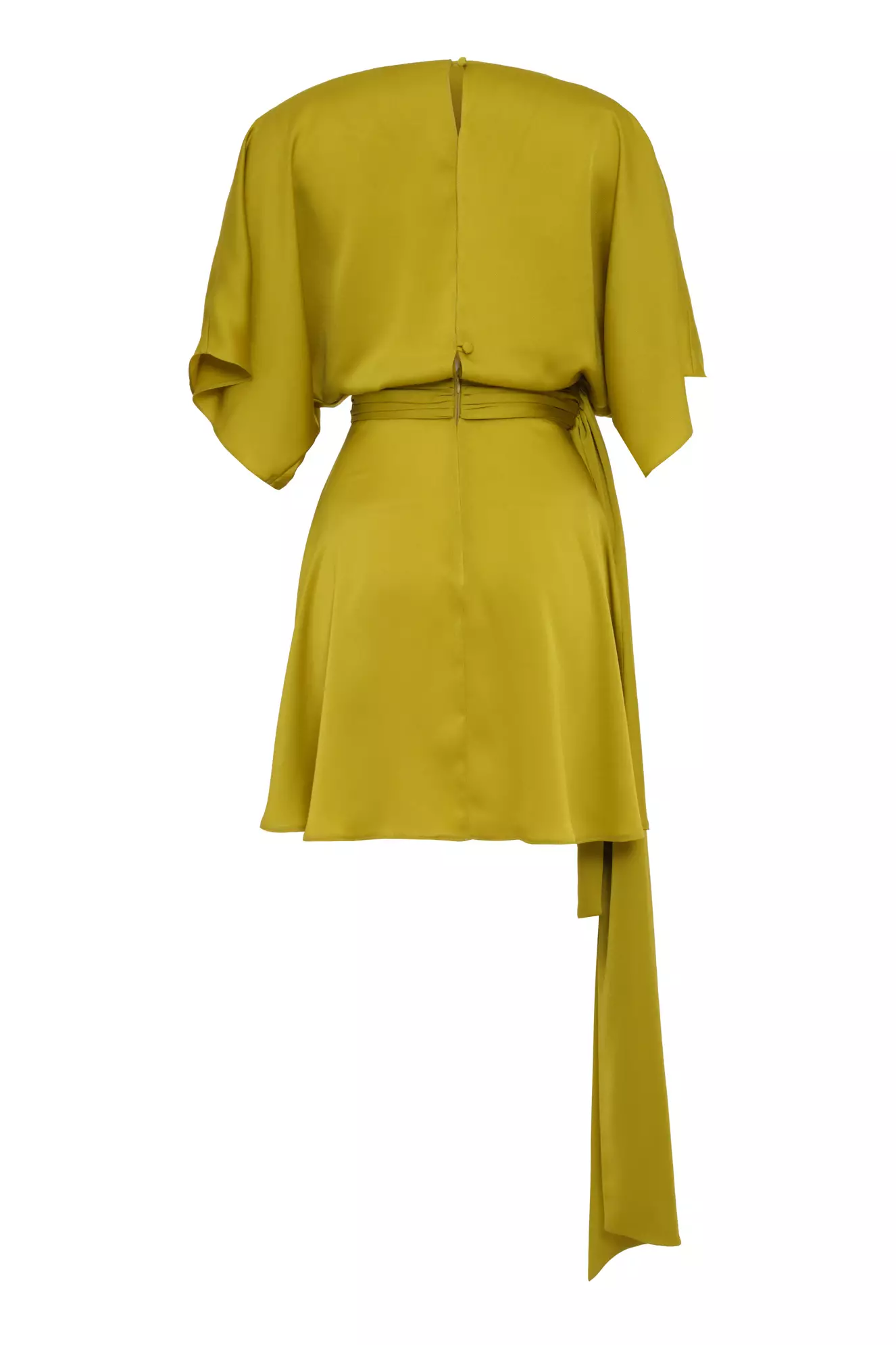 Pistachio Green Satin Short Sleeve Mini Dress