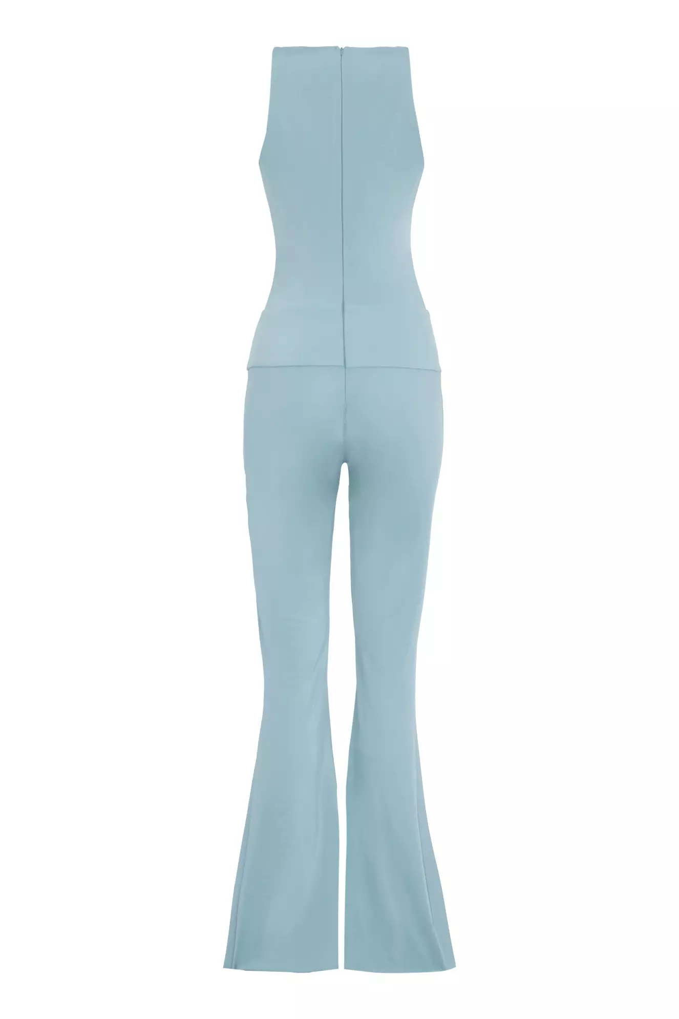 Blue Knitted Sleeveless Long Suit